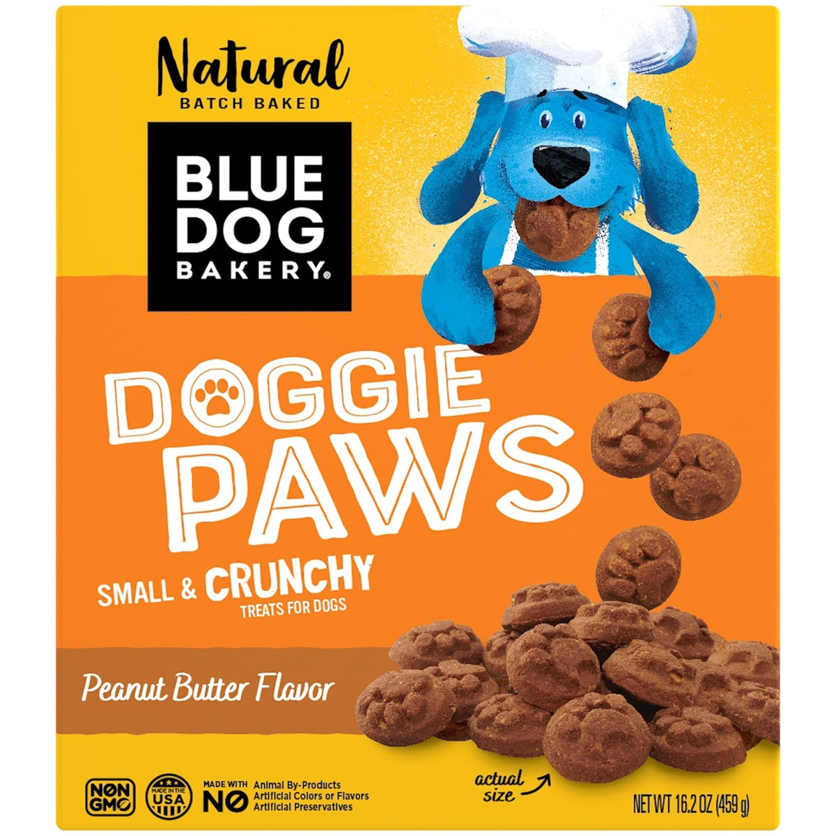 Blue Dog Bakery Natural Dog Treats, Doggie Paws, Peanut Butter Flavor, 16.2Oz (1 Count)