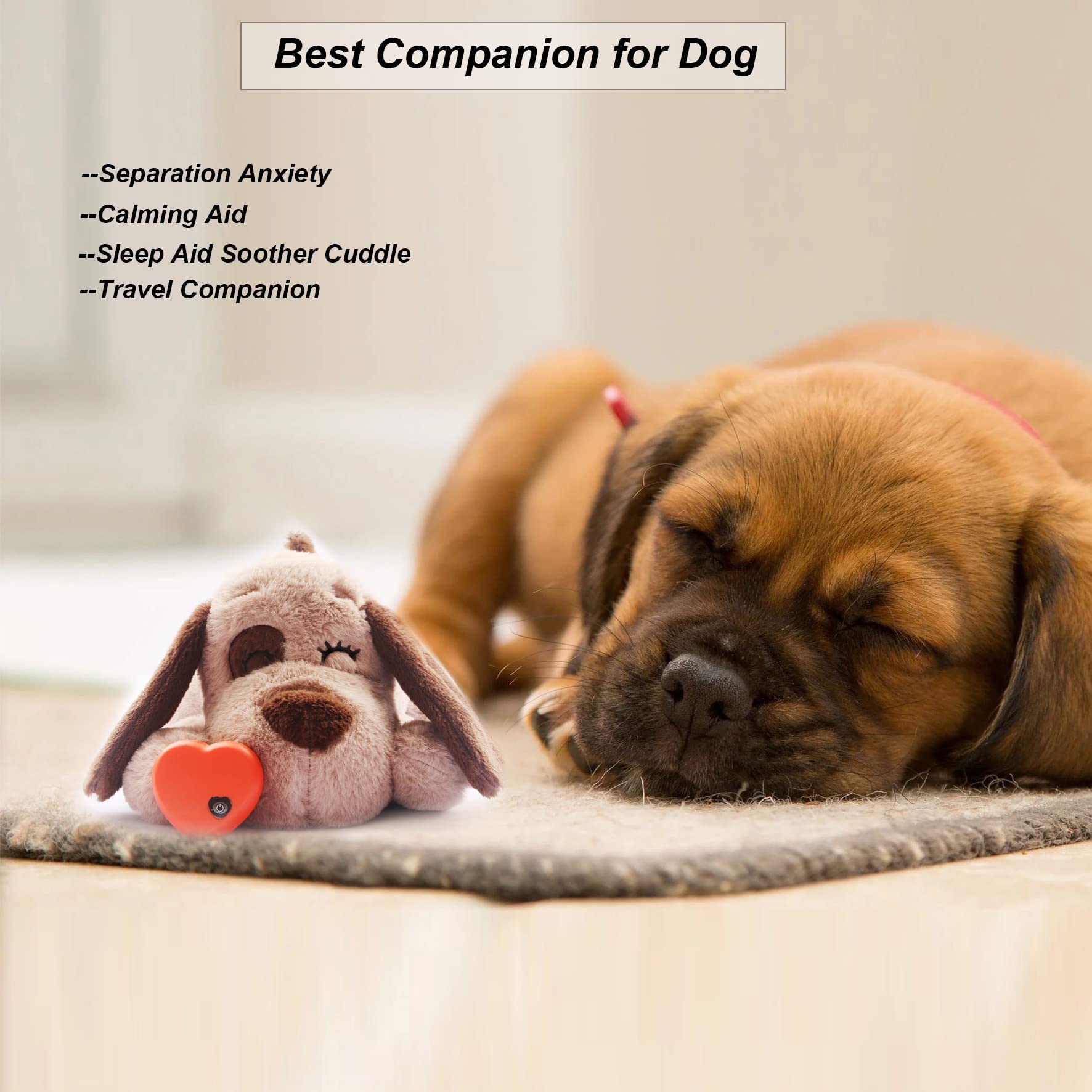 BEVERLYSHARK Beverly Shark Puppy Heartbeat Toy Dog Anxiety Relief Calming Aid Puppy Heartbeat Stuffed Animal Behavioral Training