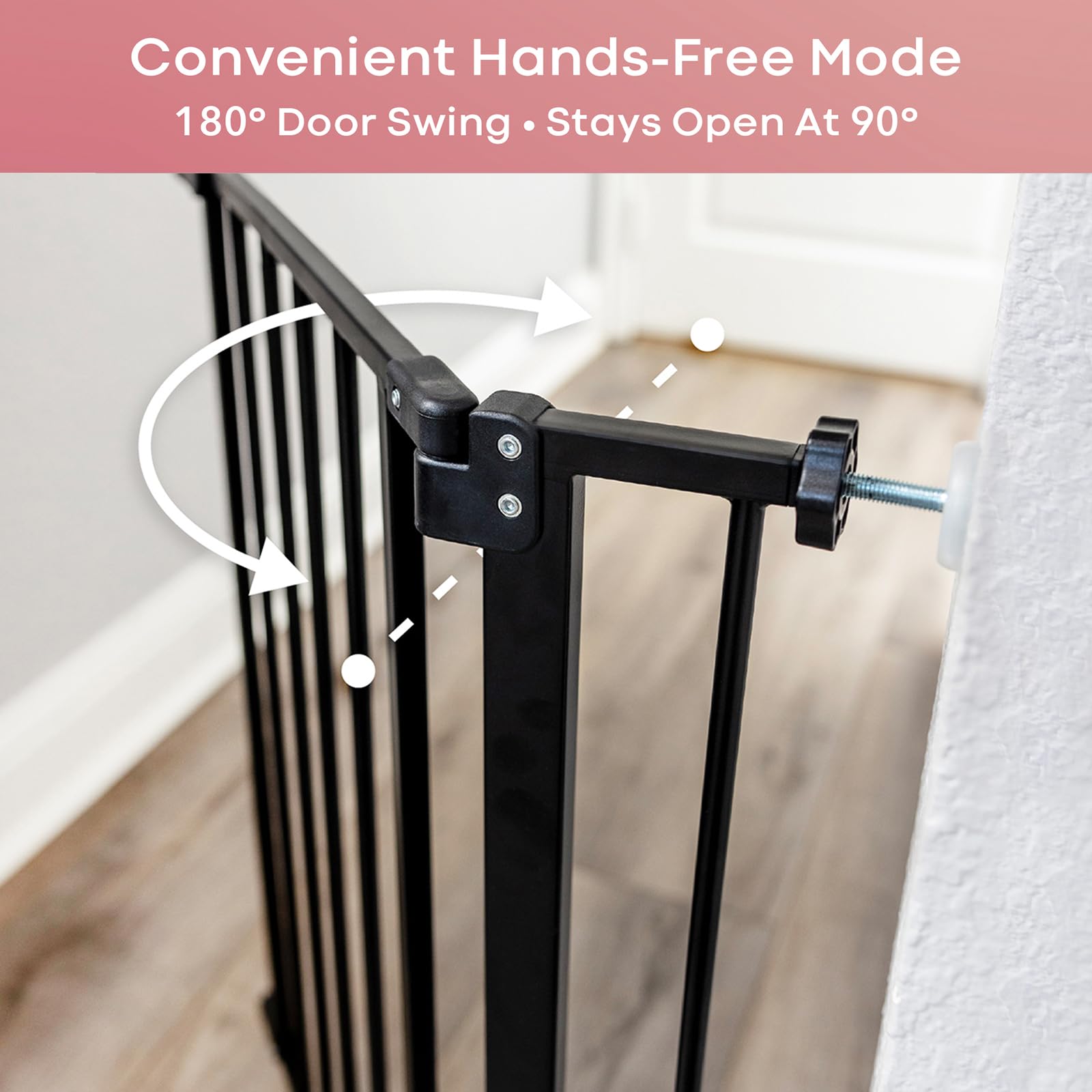 Mom's Choice Award-InnoTruth Baby Gate for Stairs, 28.9-42.1'' Wide Dog Gate Indoor for Doorways, 30'' Tall Pet Gate for Dogs Ea