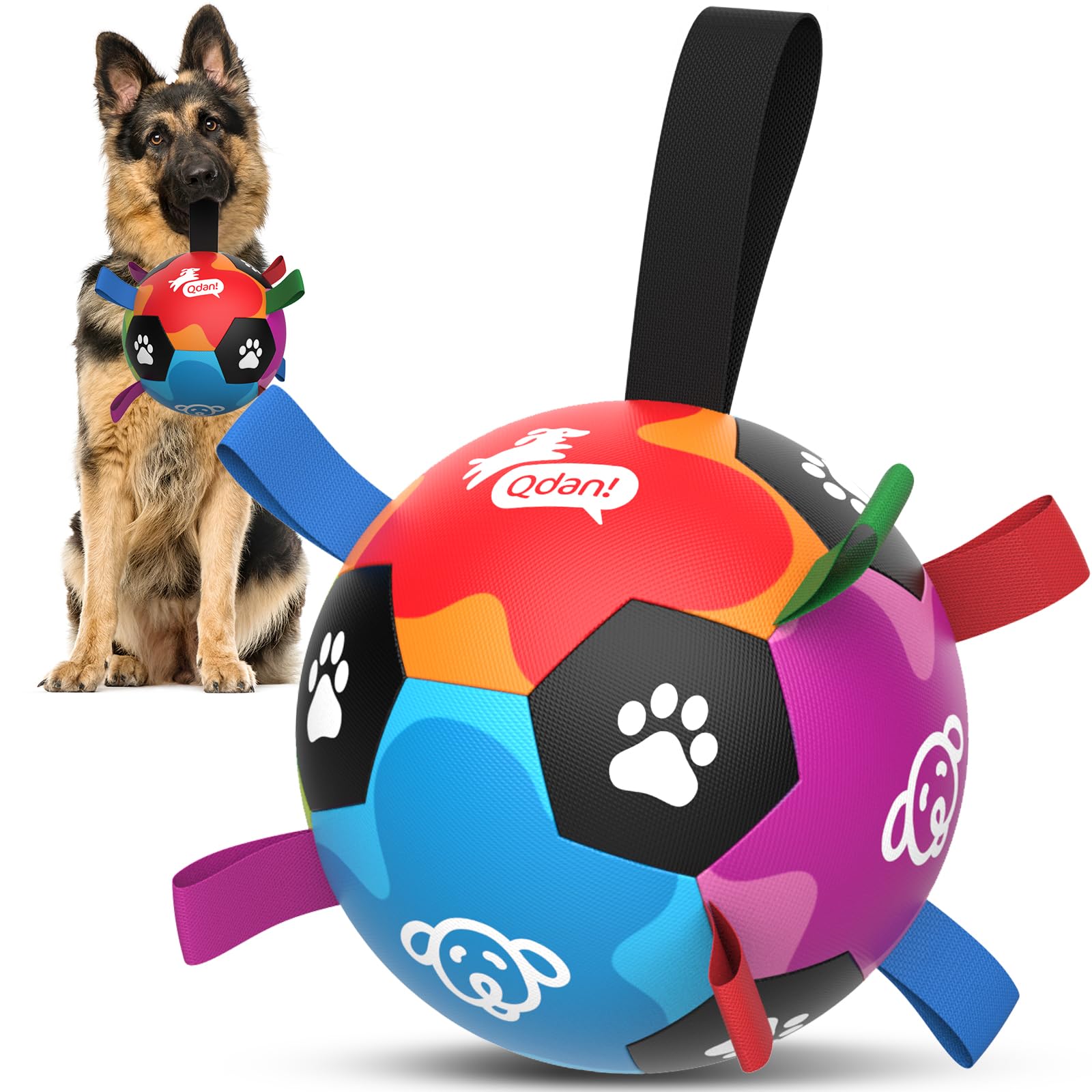 QDAN Dog Toys for Large Dogs, Durable Dog Balls for Aggressive Chewers, Indestructible Outdoor Herding Ball to Keep Them Busy, D