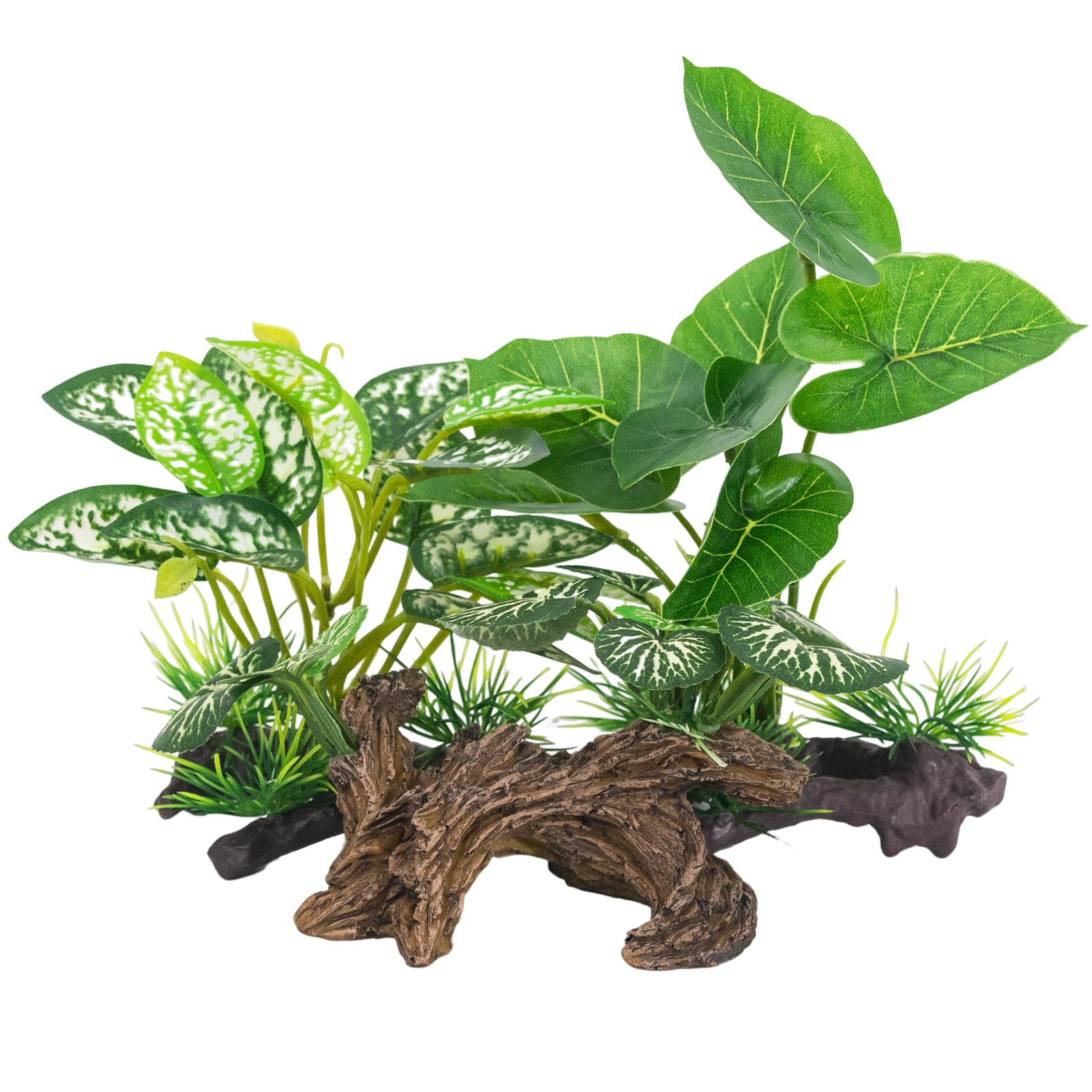 Vtapliea Fish Tank Decorations Aquarium Ornaments 3pcs Betta Silk Leaf Plants Artificial Driftwood Cave Aquarium Plants Accessor