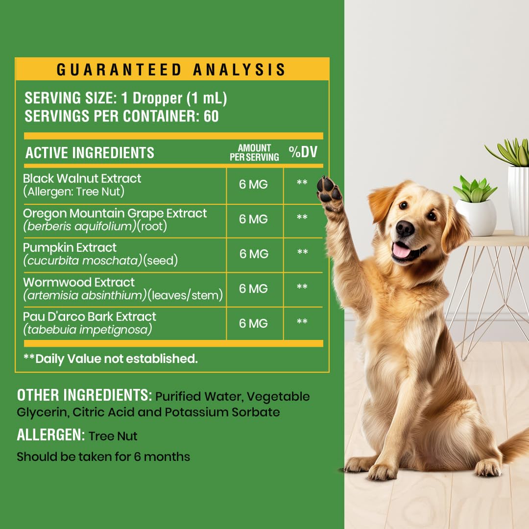Specifically Formulated for Dogs, Natural Broad Spectrum Pet Supplement, Herbal Cleanse, Digestive Support for All Dog Breeds, G