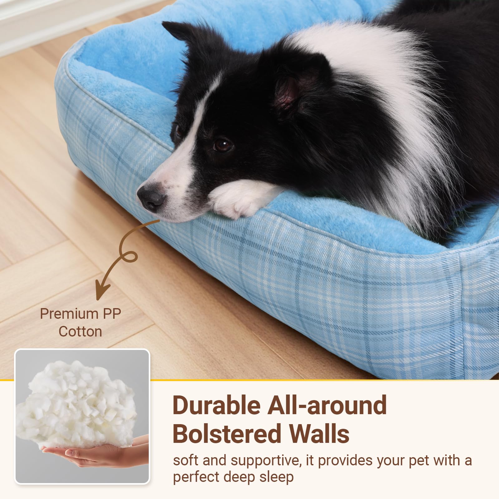 MIHIKK Rectangle Dog Beds for Extra Large Dogs & Cats, Orthopedic Sleeping Pet Bed for Couch with Durable Puppy Cuddler and Anti