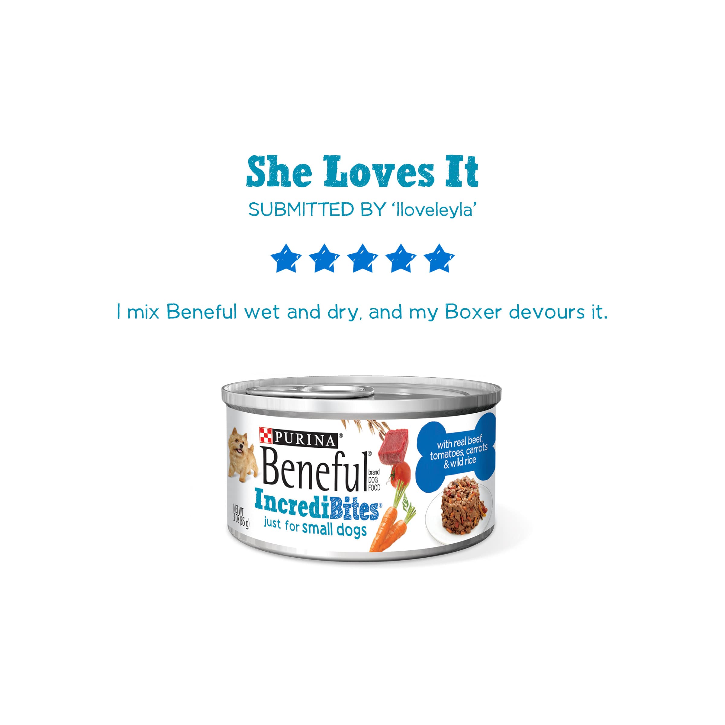 Purina Beneful Small Breed Wet Dog Food With Gravy, IncrediBites with Real Beef - (8 Packs of 3) 3 oz. Cans