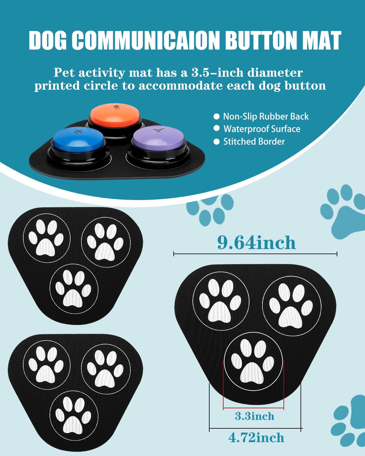Dog Buttons For Communication, 9 Pcs Dog Talking Button Set, 30S Voice Recording Speaking Button Pet Speech Training Buzzers Wit