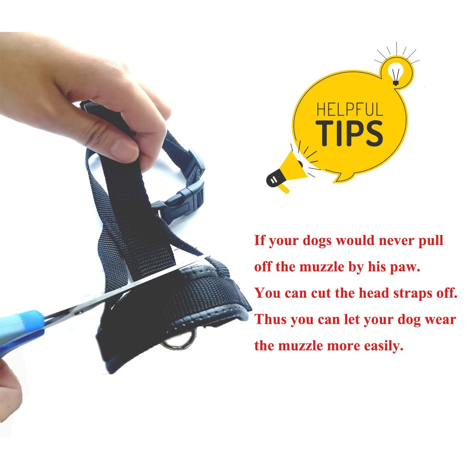 Head Strap Dog Muzzle Prevent From Taking Off By Paws For Small,Medium And Large Dogs(Xl/Blue)