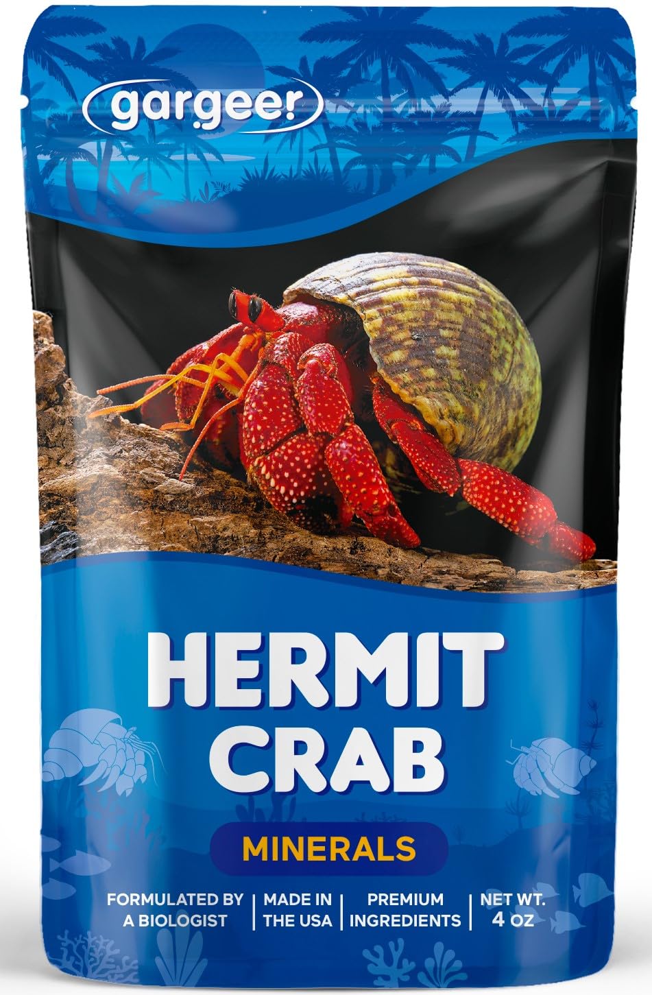 Gargeer 4oz Hermit Crab Mineral Supplement. Using Premium Ingredients ONLY, You Will Now Promote Optimal Growth, Exoskeleton For