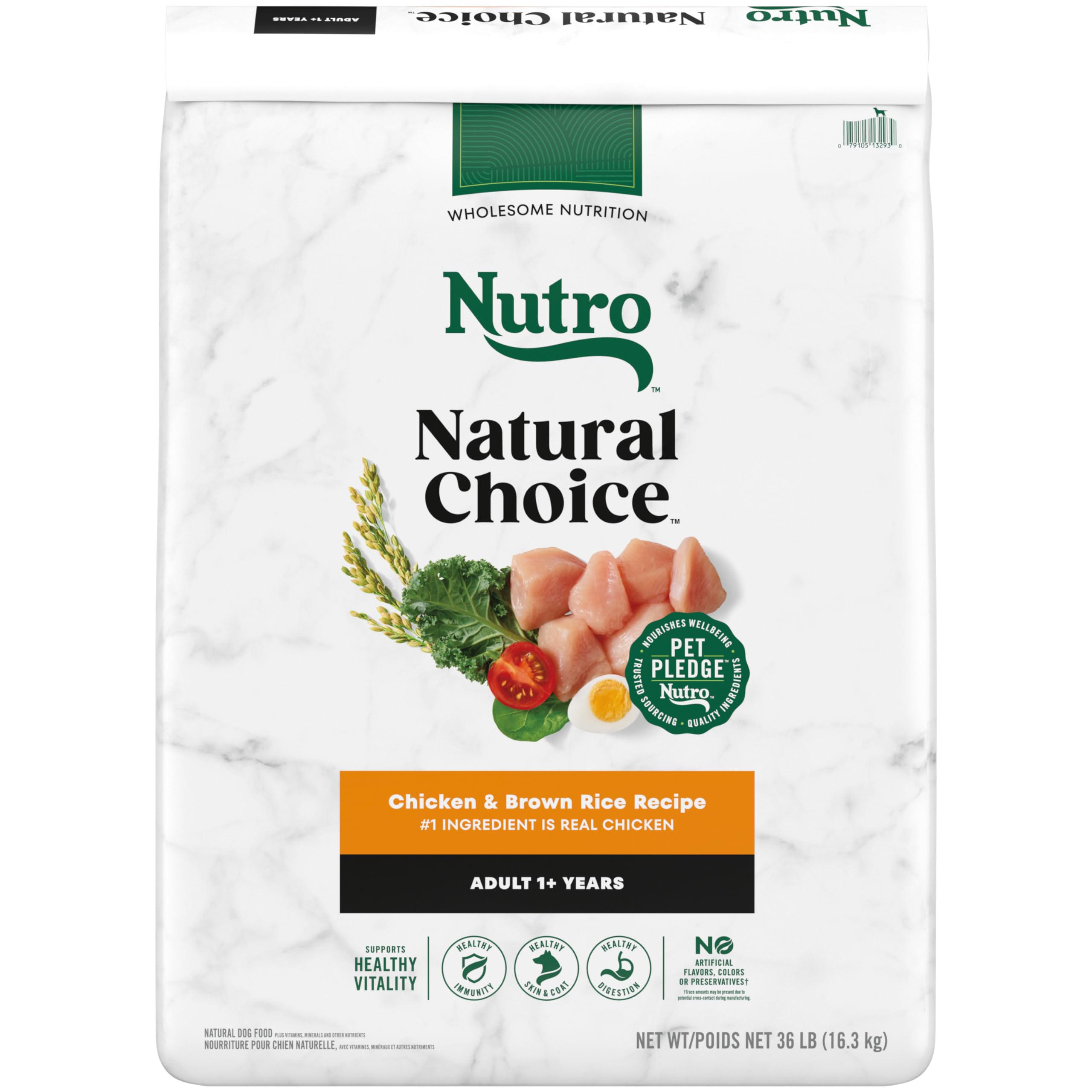 Nutro Natural Choice Adult Dry Dog Food, Chicken and Brown Rice Recipe 36 lbs.