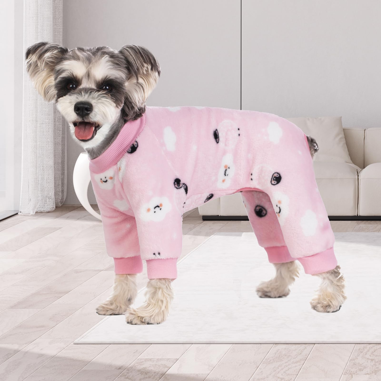 Pet Pajamas For Small Dogs - Winter Dog Velvet Onesie For Girlboy Chi, York, Teacup, Schnauzer - Warm Doggies Bodysuit For Cold
