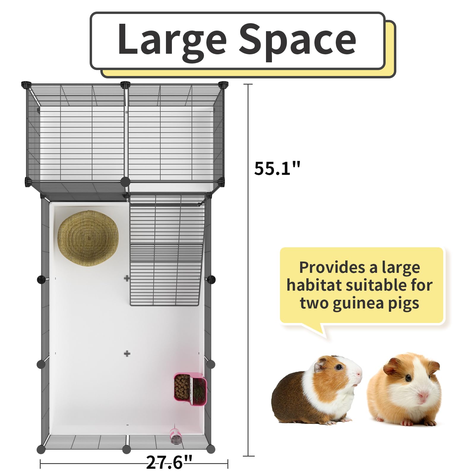 Oneluck Guinea Pig Cage,Indoor Habitat Cage With Waterproof Plastic Bottom,Playpen For Small Pet Bunny, Turtle, Hamste, Loft And