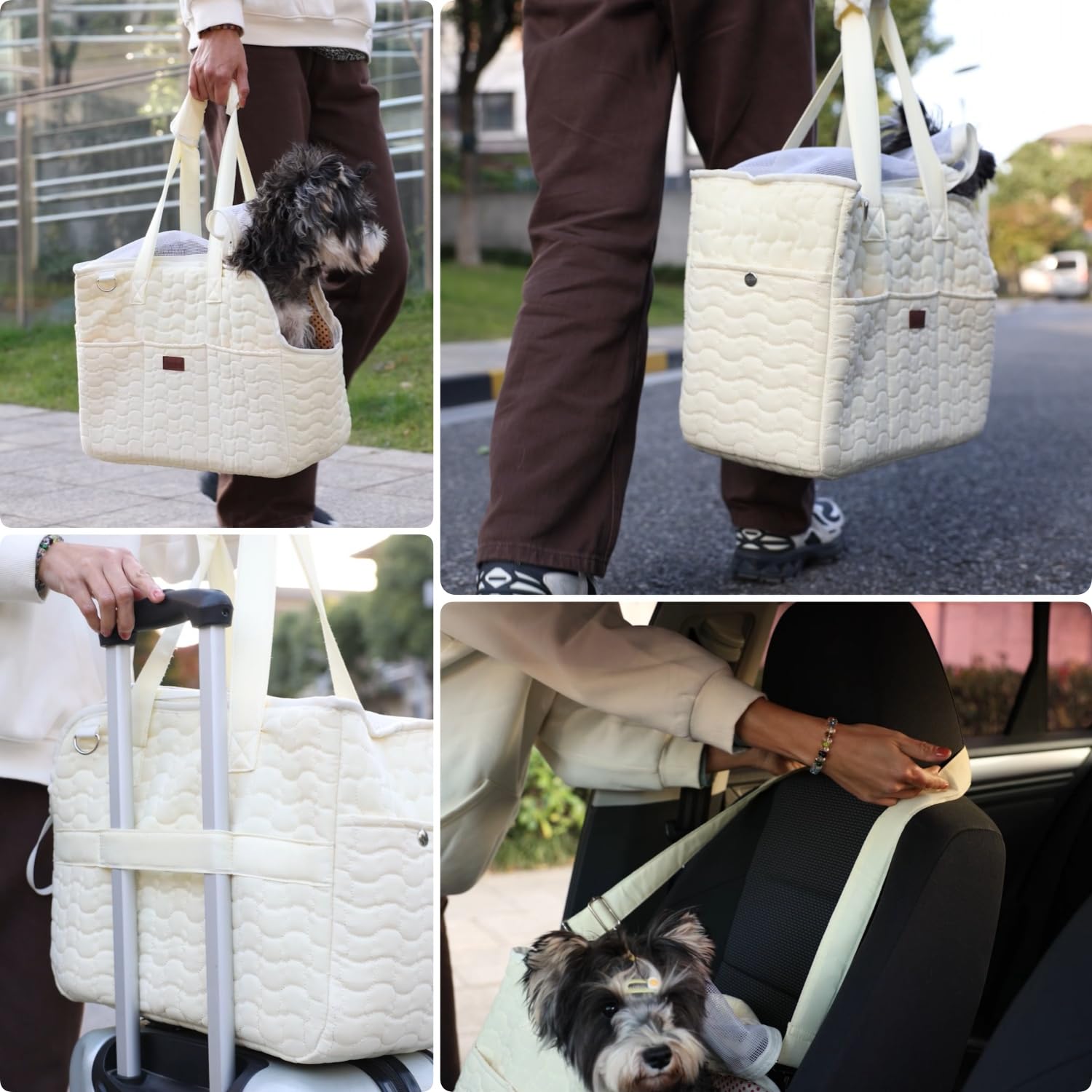 Patazone Small Dog Purse Cat Carrier Bag,Adult Cat/Puppy Carriers Bag Large Cat With Multiple Pockets,Breathable Mesh Soft Cushi