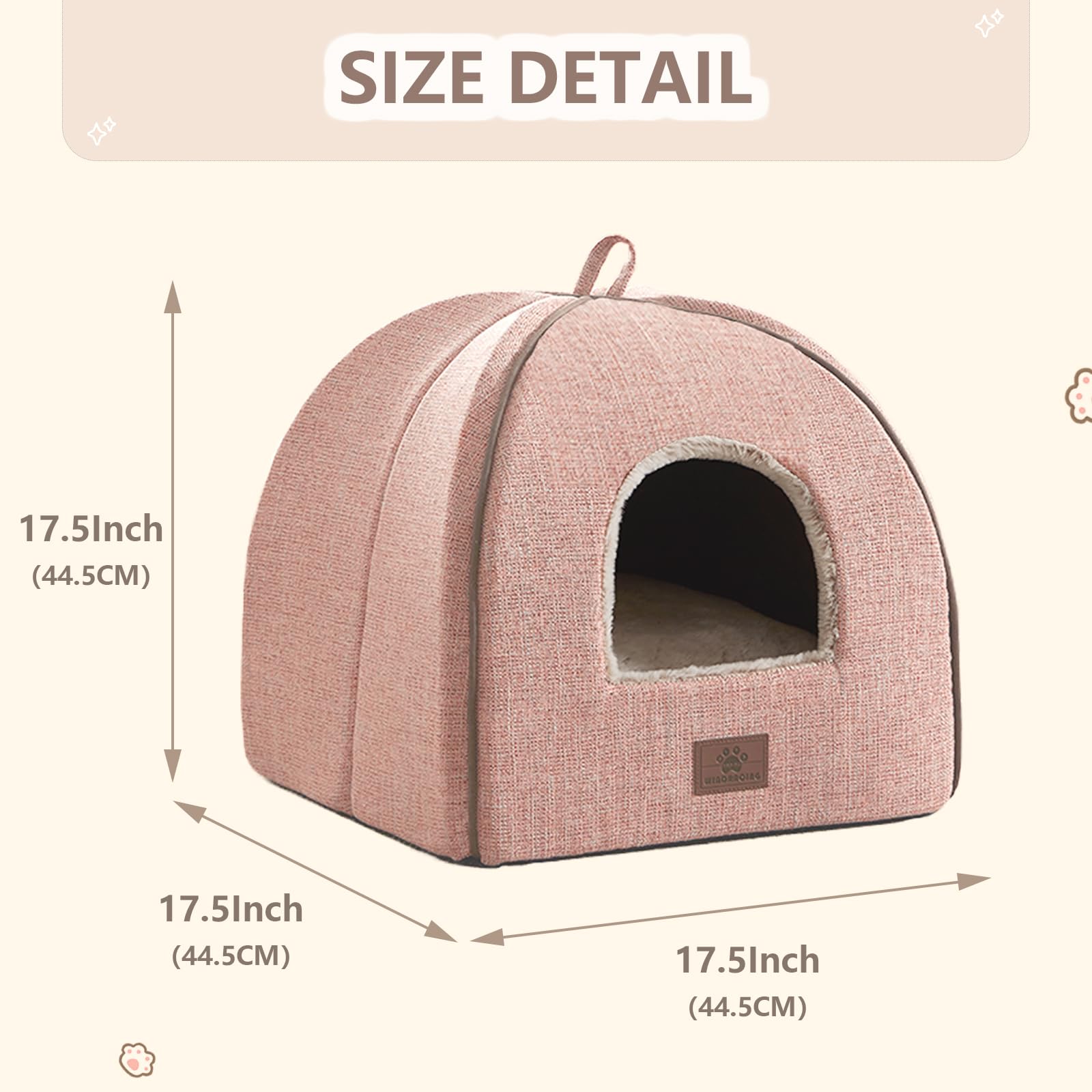 Cat Bed for Indoor Cats - Cat Cave Bed Cat House Cat Tent with Removable Washable Cushioned Pillow, Soft and Self Kitten beds,Ca