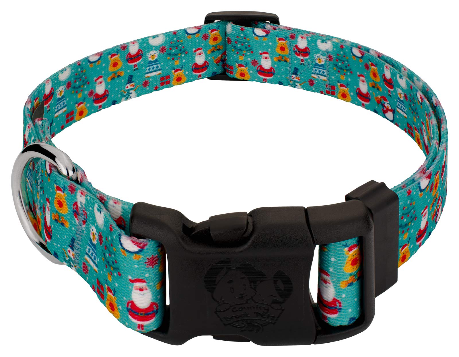 Country Brook Design - Santa & Friends Christmas Dog Collar With 23 Festive Patterns - Deluxe Collection (1 Inch, Large)