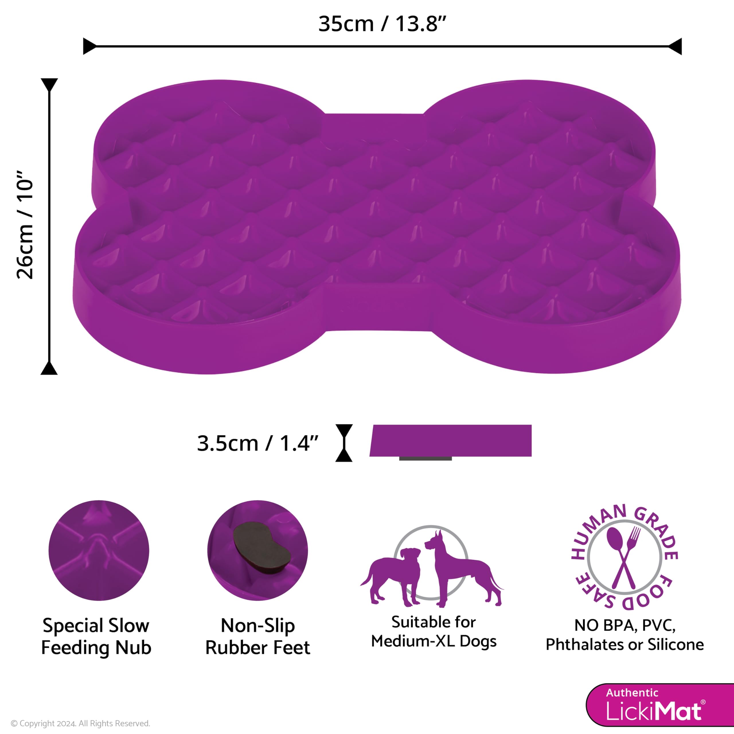 LickiMat Small Slodog Suitable for Wet Food, Raw Food, Kibble and Treats. Perfect Feeder for Small and Medium-Sized Dogs. No Gul
