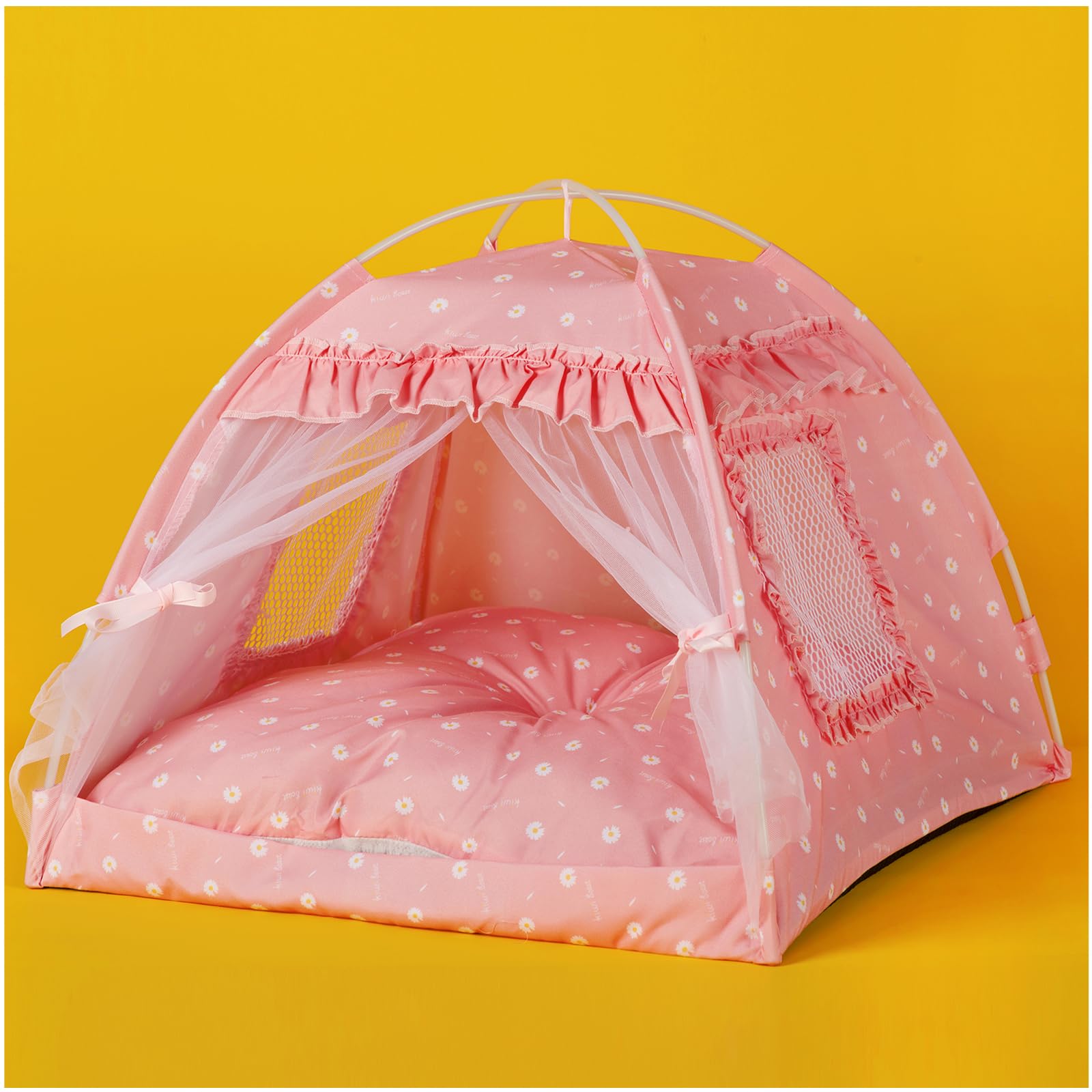 Seimmie Cat Princess Bed Tent House - Kitty Cute Tent Indoor,Small Dog House Indoor/Outdoor Cave Nest Bed Small Dog Tent For Cat