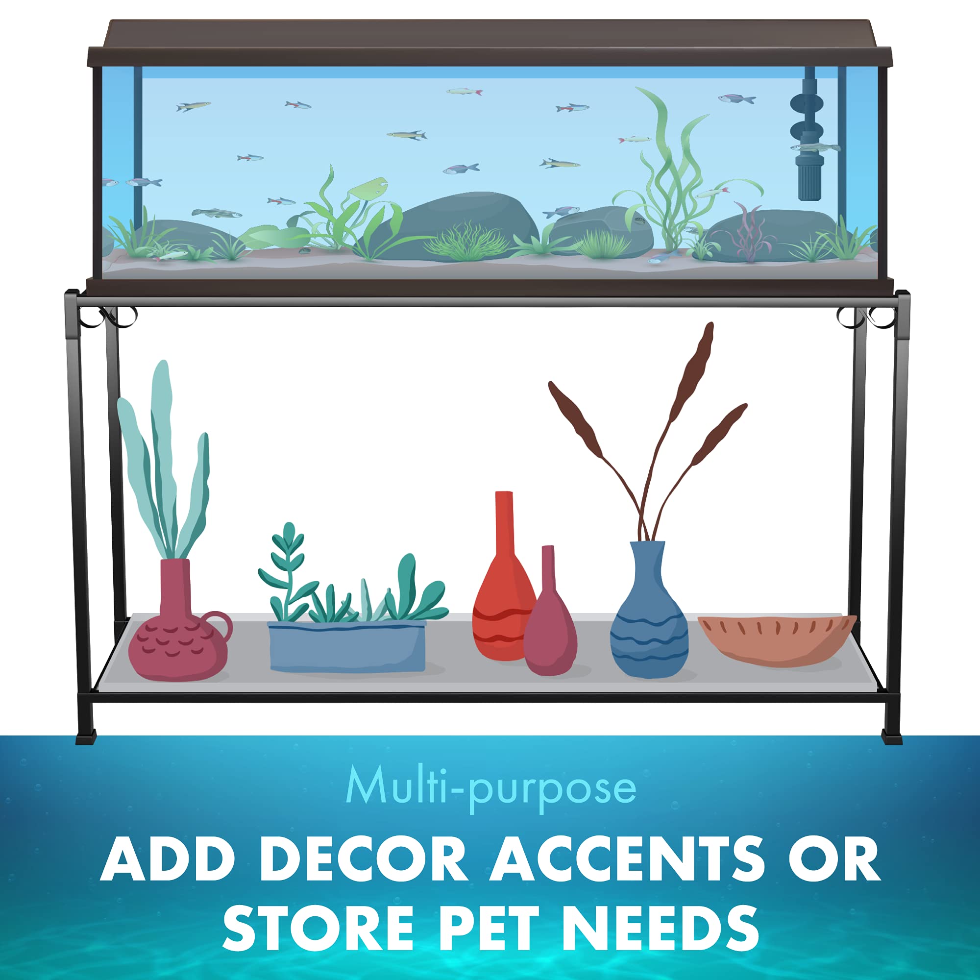 Titaneze 75 Gallon Double Aquarium Stand (2 Stands In 1), Fish Tank Stand, Bird Cage Stand, 50.5' W X 32' H X 18.5' D