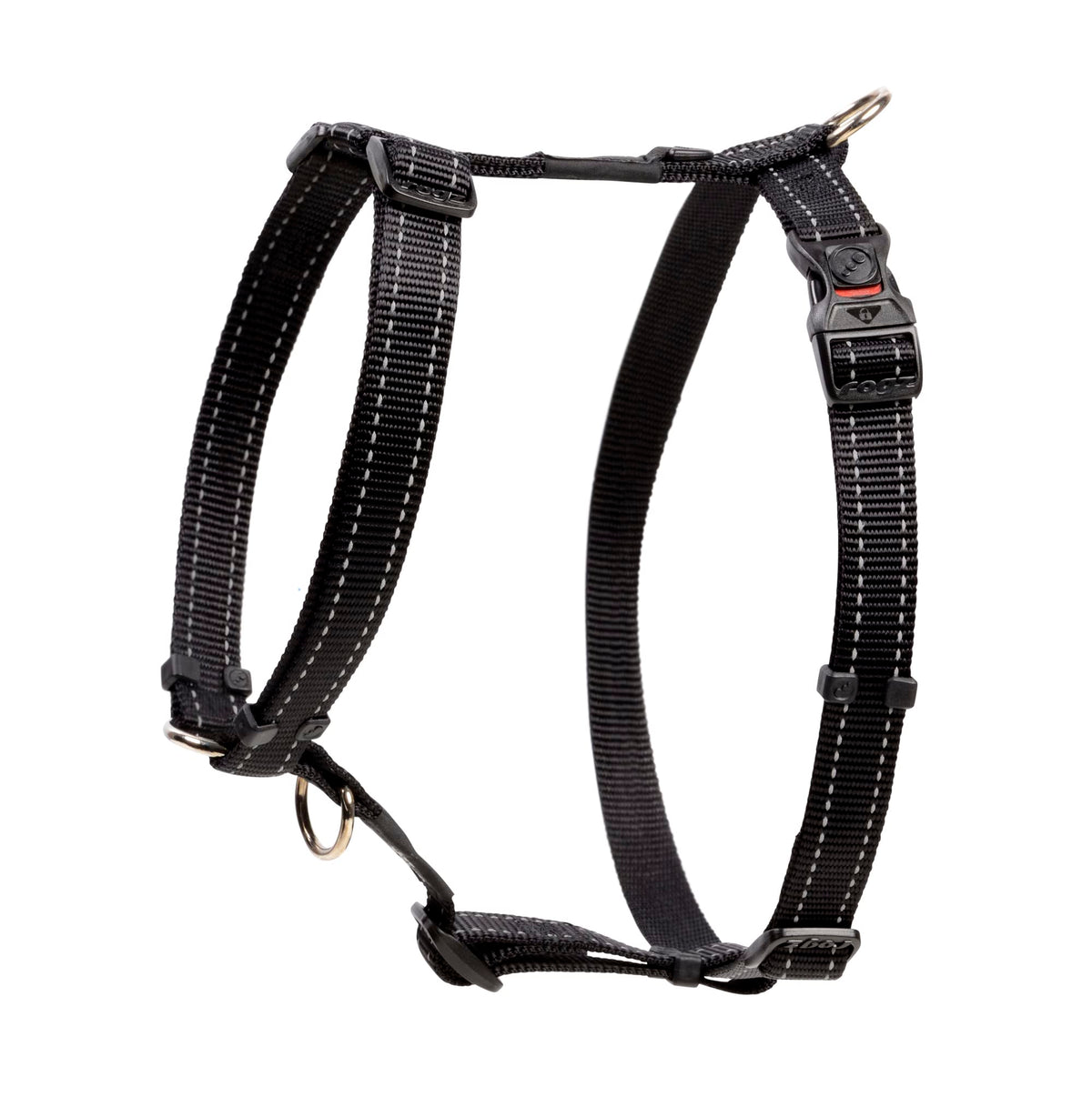 Reflective Adjustable Dog H Harness For Large Dogs; Matching Collar And Leash Available, Black