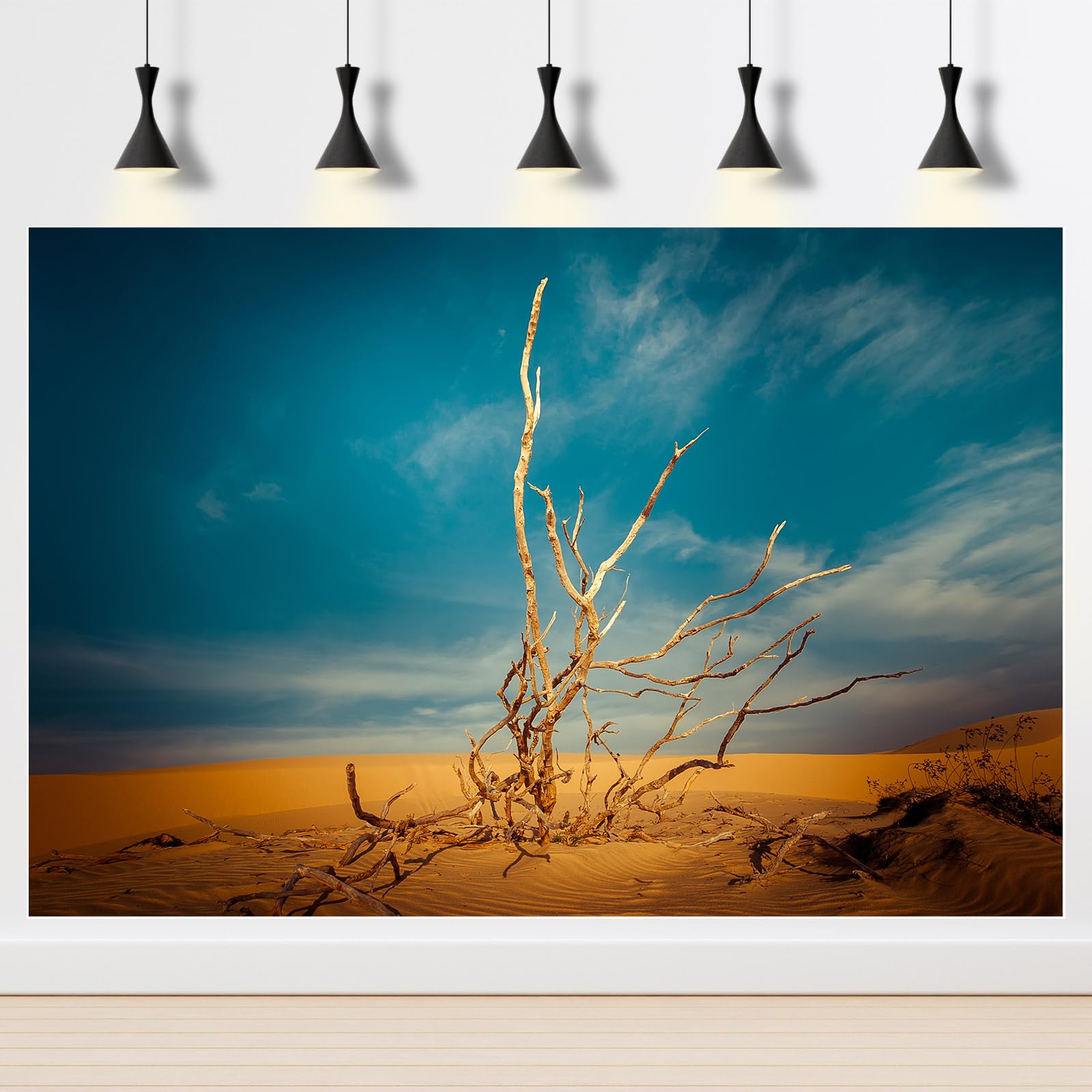 Riivvdise Reptile Tank Background Dead Standing Tree Nature Landscape Backdrop Orange Desert Scenery Terrarium Background Aquari
