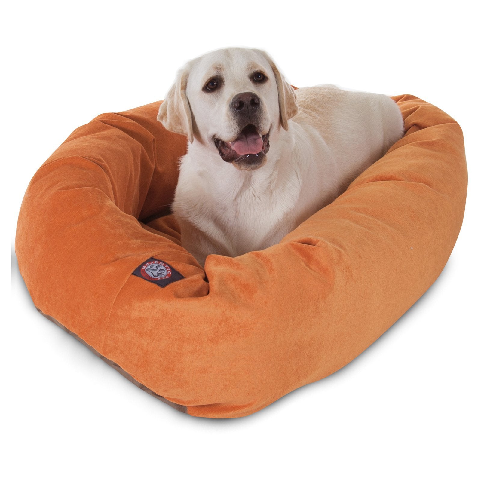Majestic Pet Storm 24'' Micro Velvet Dog Bed, Soft Round Pet Bed With Spine Support, Water Resistant, Machine Washable, 24X19X7