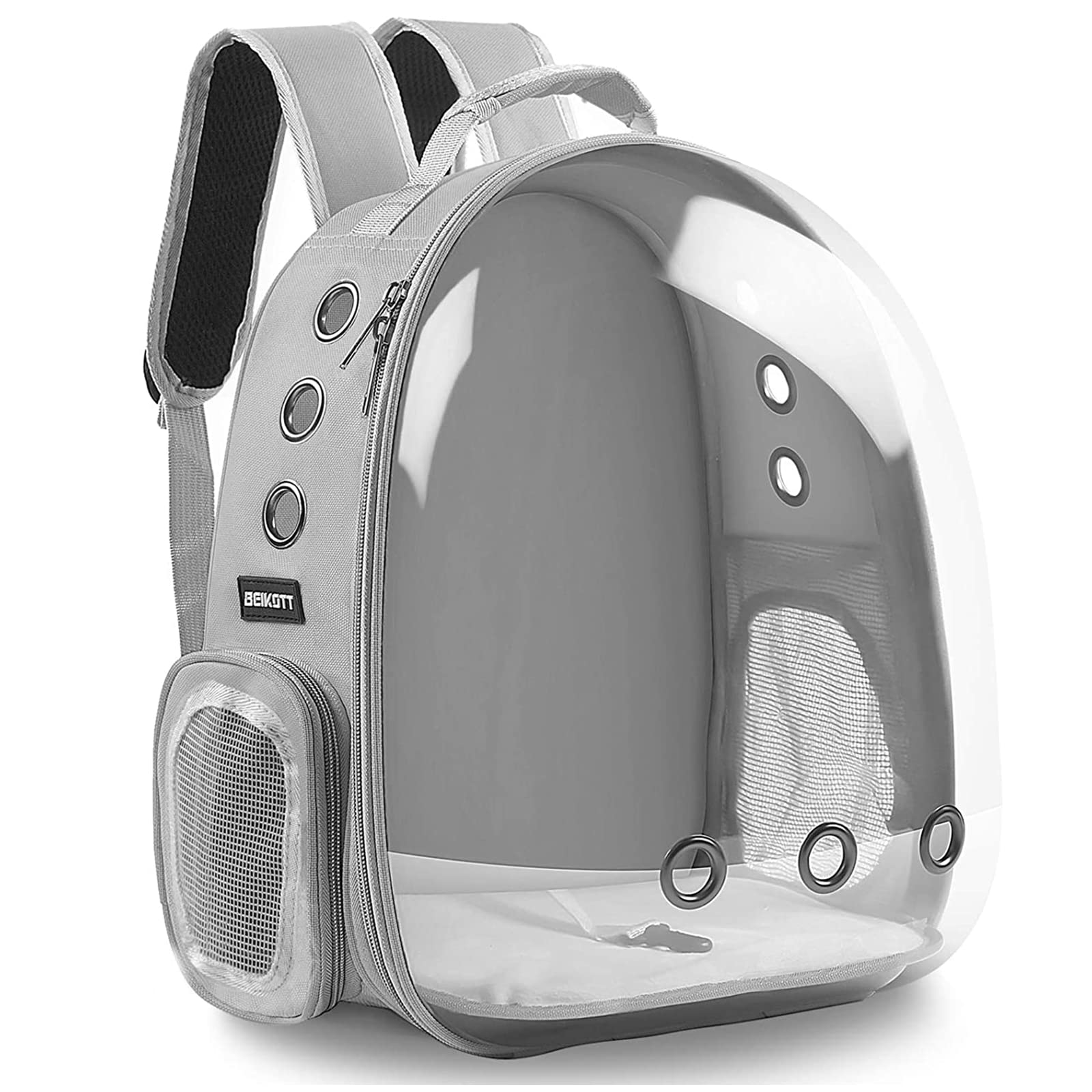 Beikott Cat Backpack Carriers, Dog Backpack, Pet Backpack For Small Cats Puppies Dogs Bunny, Airline-Approved Ventilate Transparent Bubble Backpack For Travel And Outdoor(Grey)