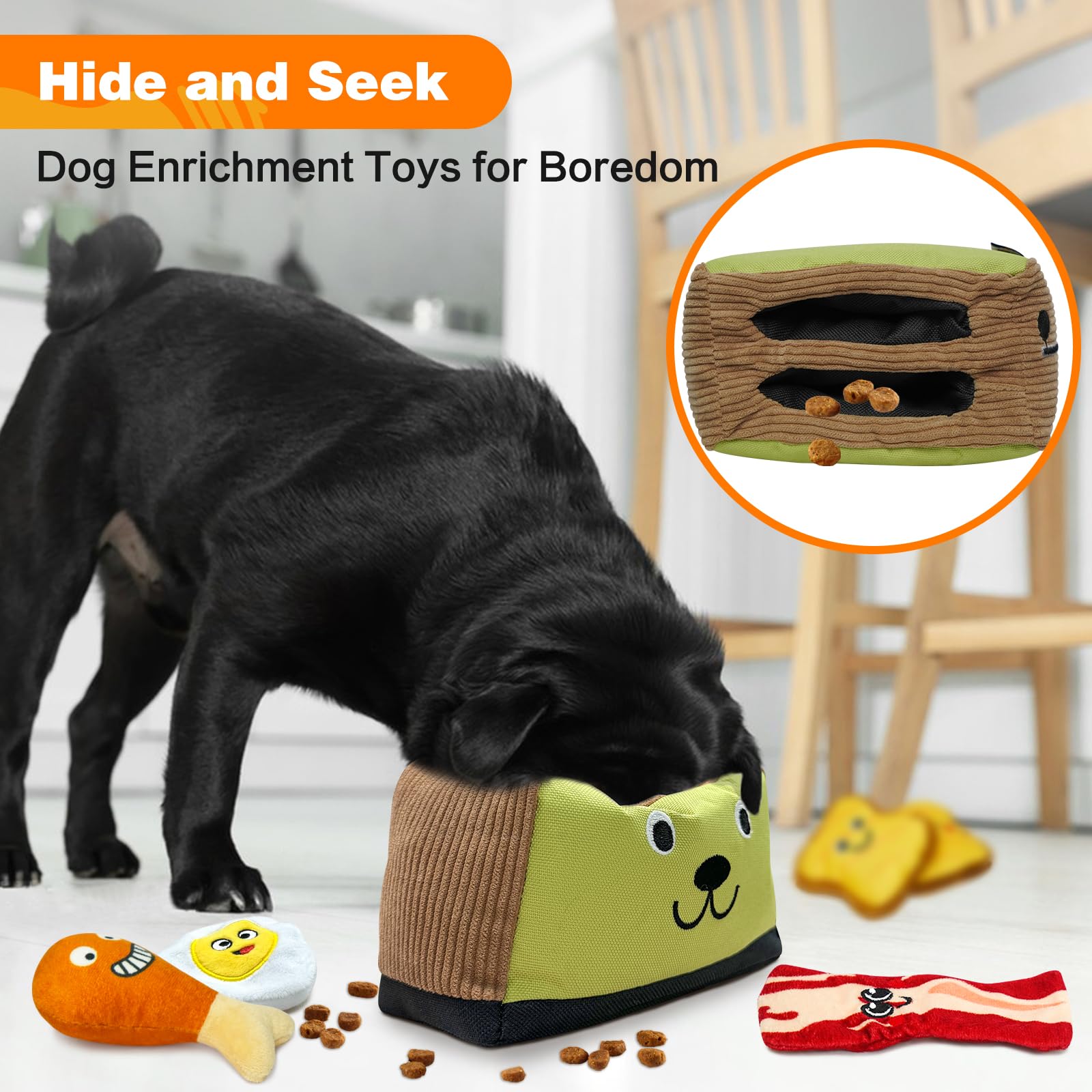 Lepawit Hide and Seek Dog Toys, Squeaky Interactive Puzzle Dog Toys for Boredom and Stimulation, Dog Enrichment Toys for Small a