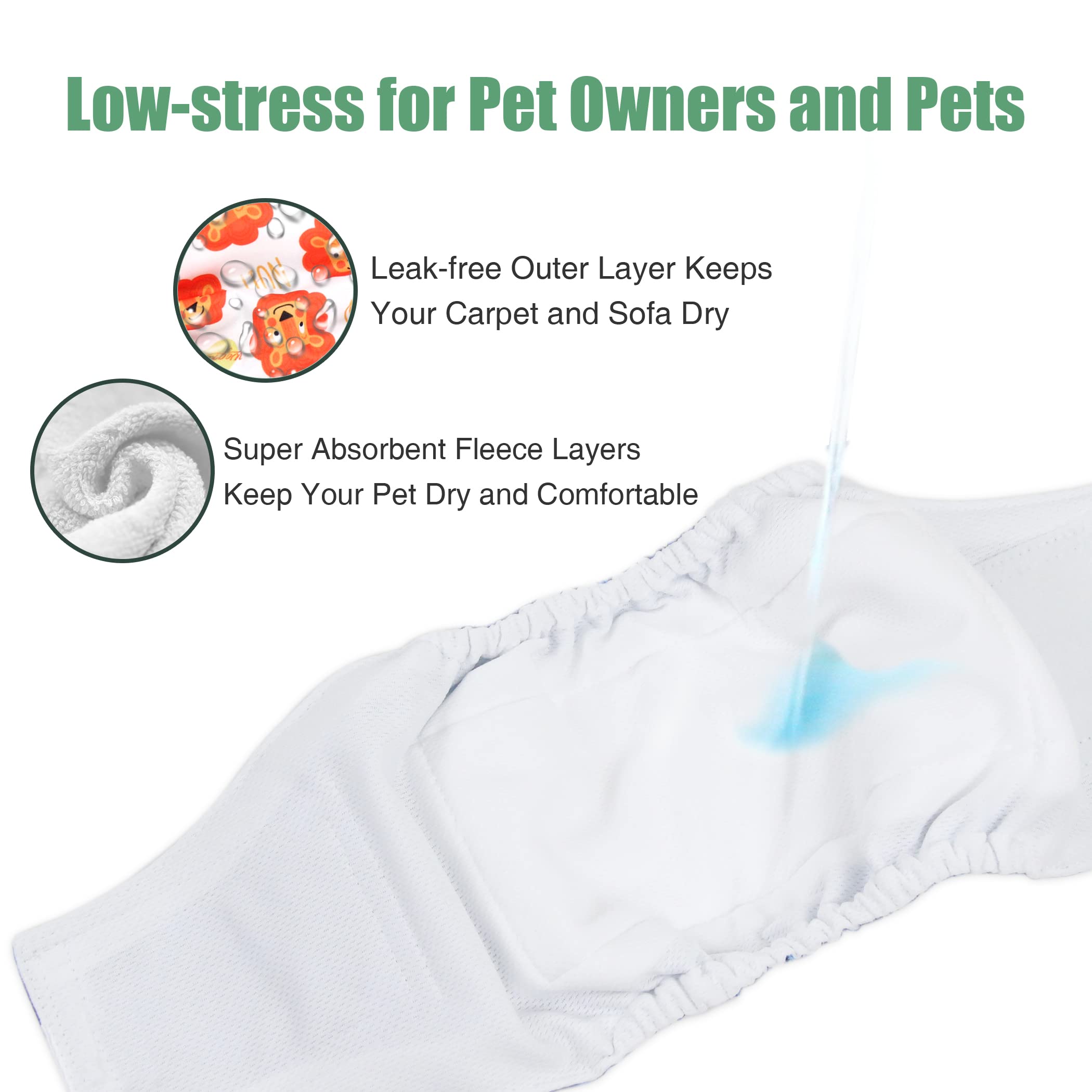 Wegreeco Washable Male Dog Belly Band (Stylish Pattern)- Pack Of 3 - Washable Male Dog Belly Wrap, Dog Diapers Male (L, Magic)