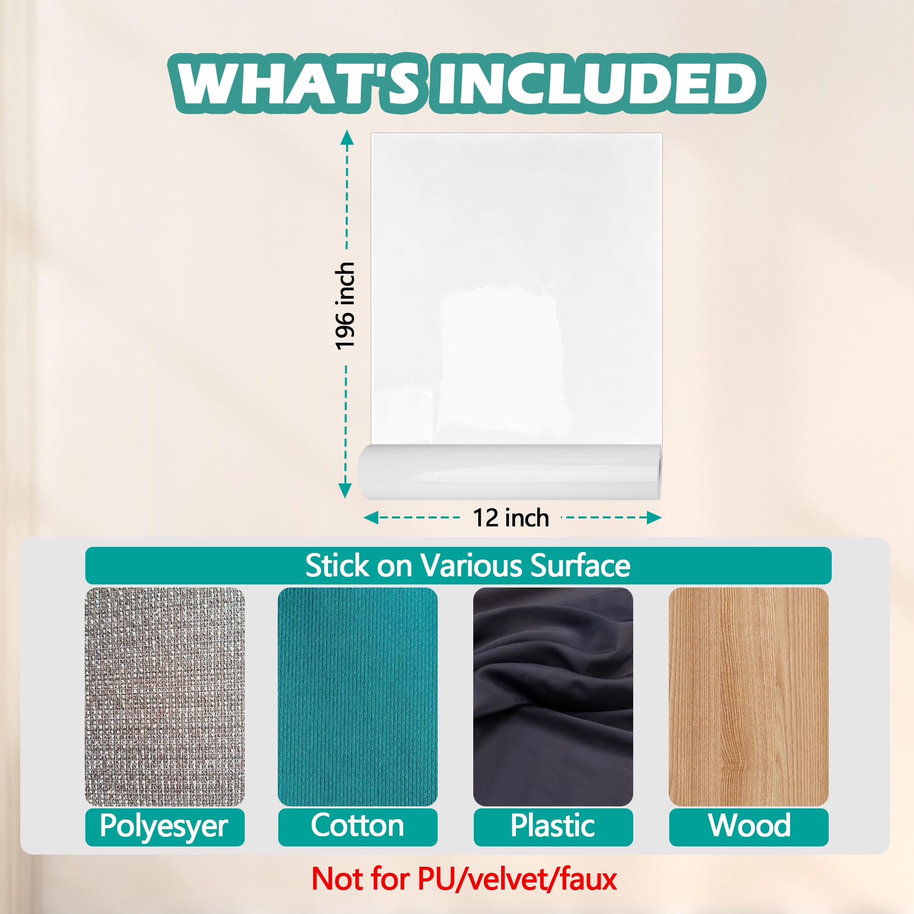 Wawiny Cat Scratch Protector Rolled(12' X16Ft/30X500Cm) - Clear Self-Adhesive Furniture Tape, No Residue Removable Couch Guard