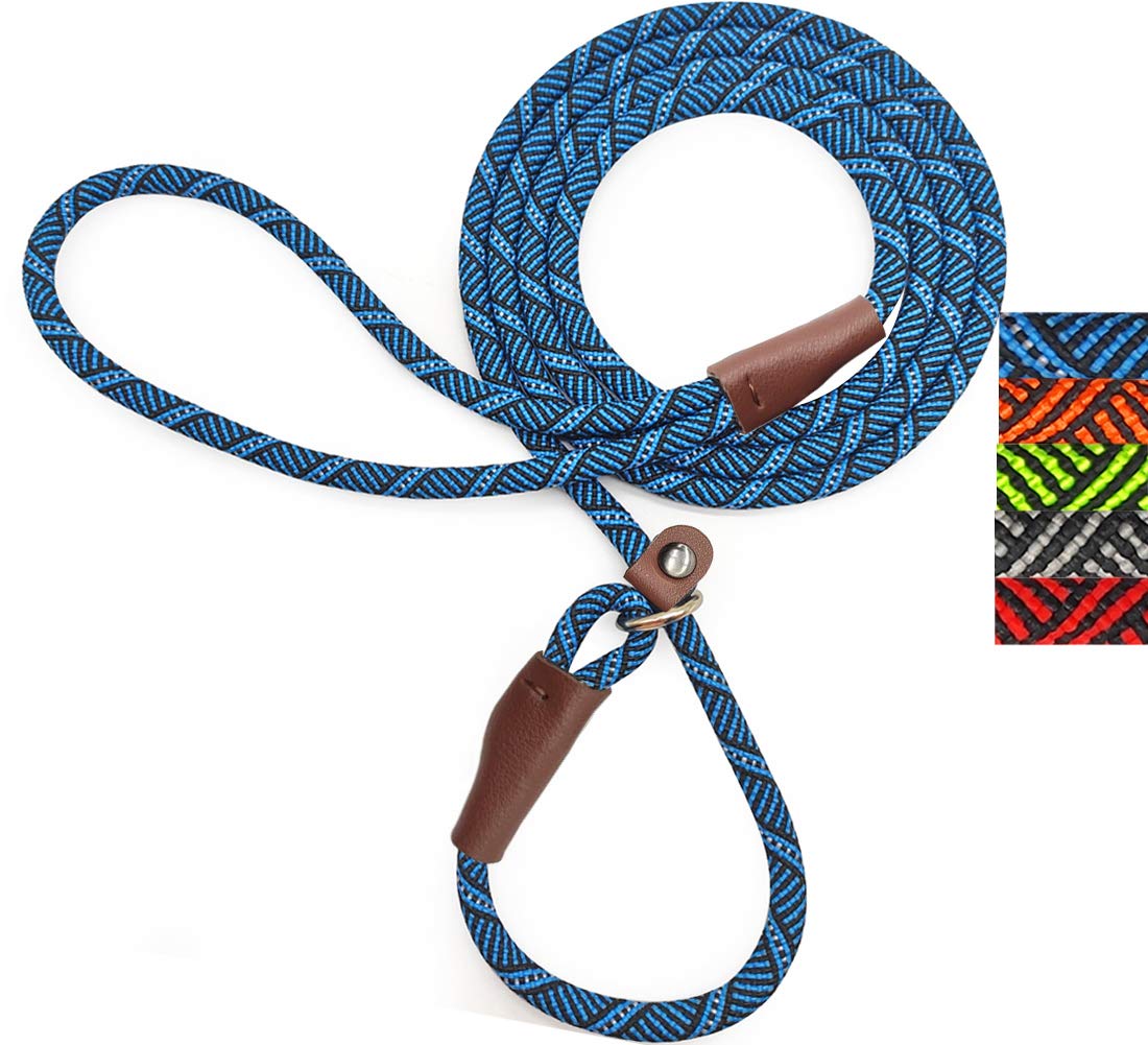 Mycicy Slip Lead Dog Leash, 1/4' X 5Ft No Pull Training Leash For Small & Medium Dogs, Lightweight & Comfortable, Blue - Perfect For Dog Training & Walking