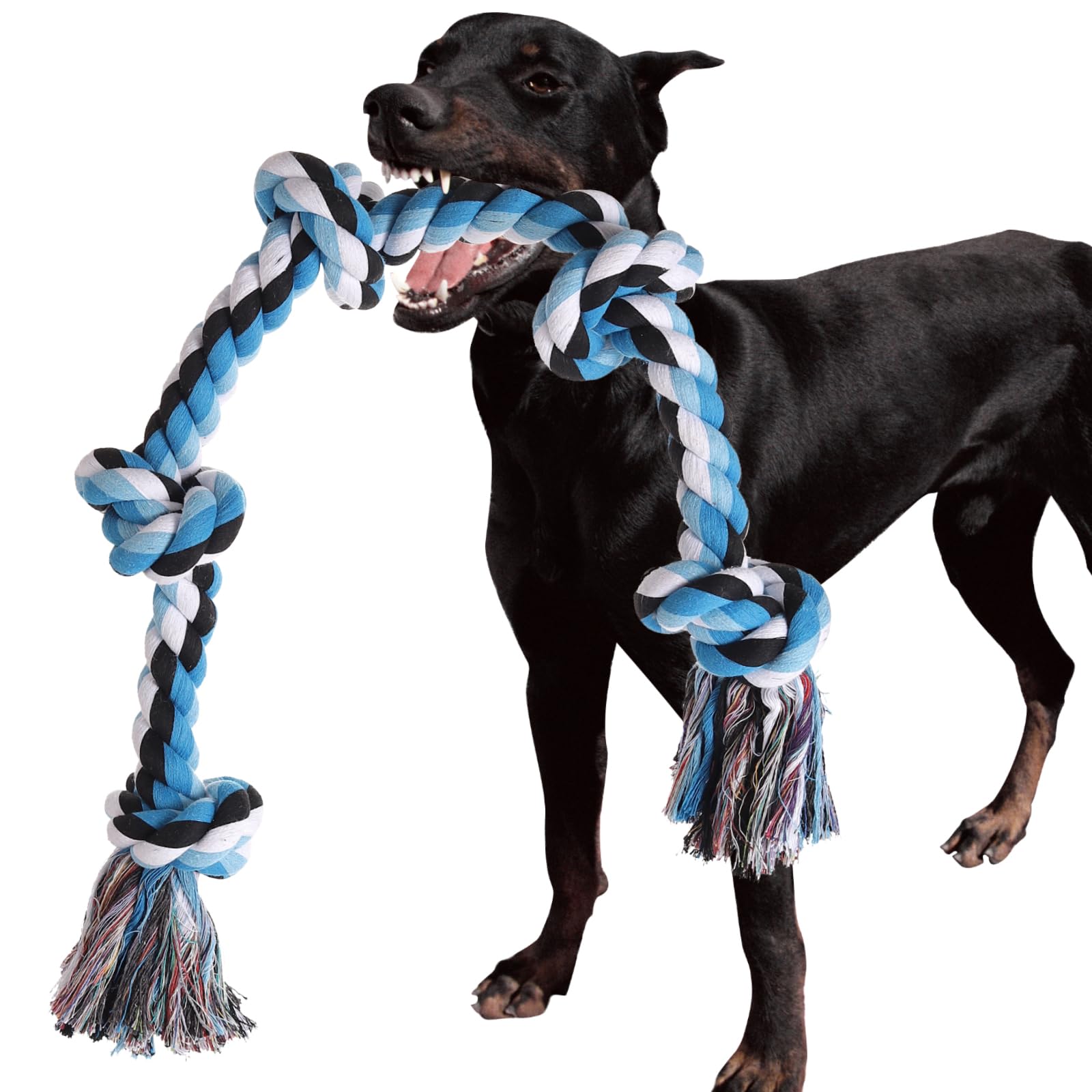 Xigou Dog Rope Toys For Large Dogs Aggressive Chewers, Dog Chew Toys For Large Breed Indestructible, Heavy Duty Tough 3 Feet 5 K