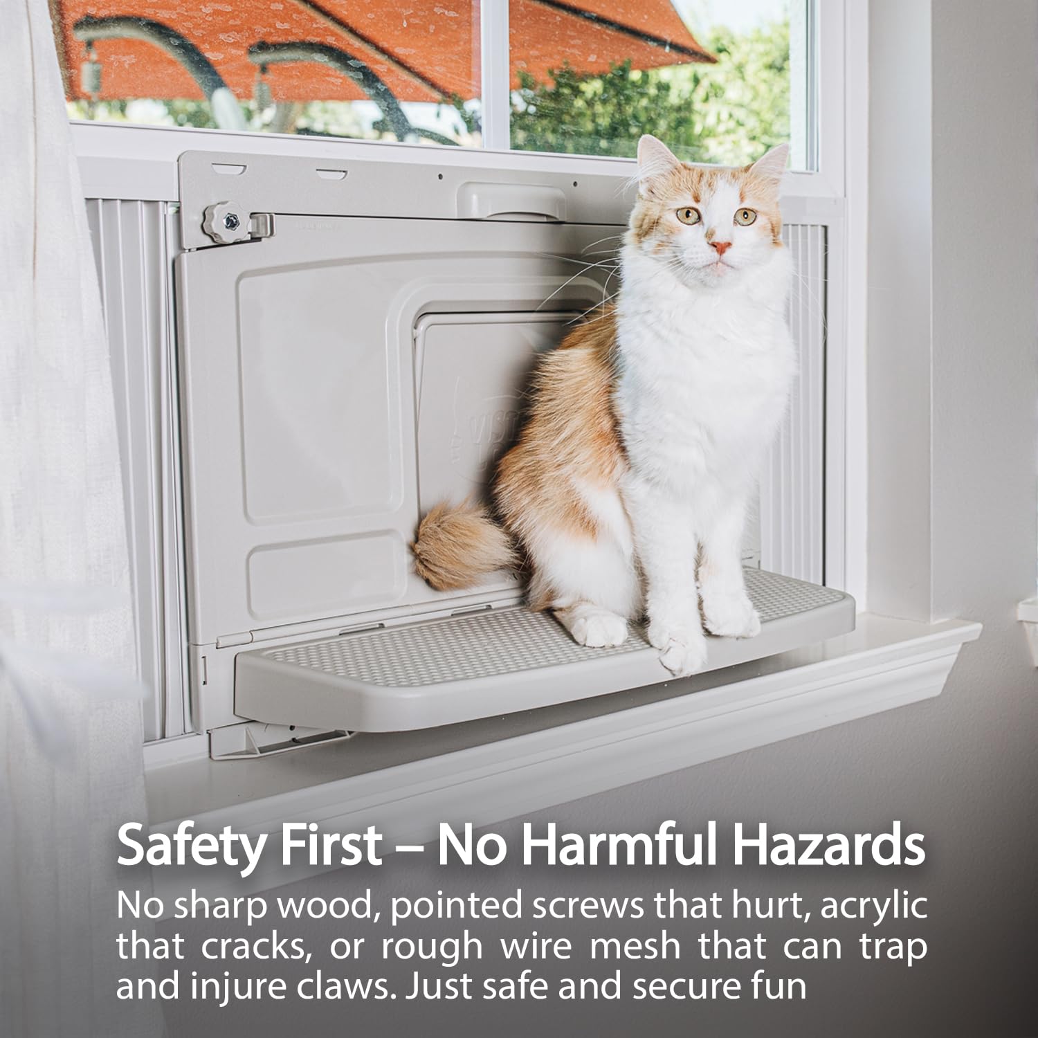 Vistaloo Window Catio, Perch & Litter Box - Premium Outdoor Freedom For Indoor Cats, Natural Odor-Free Living & Enrichment, All
