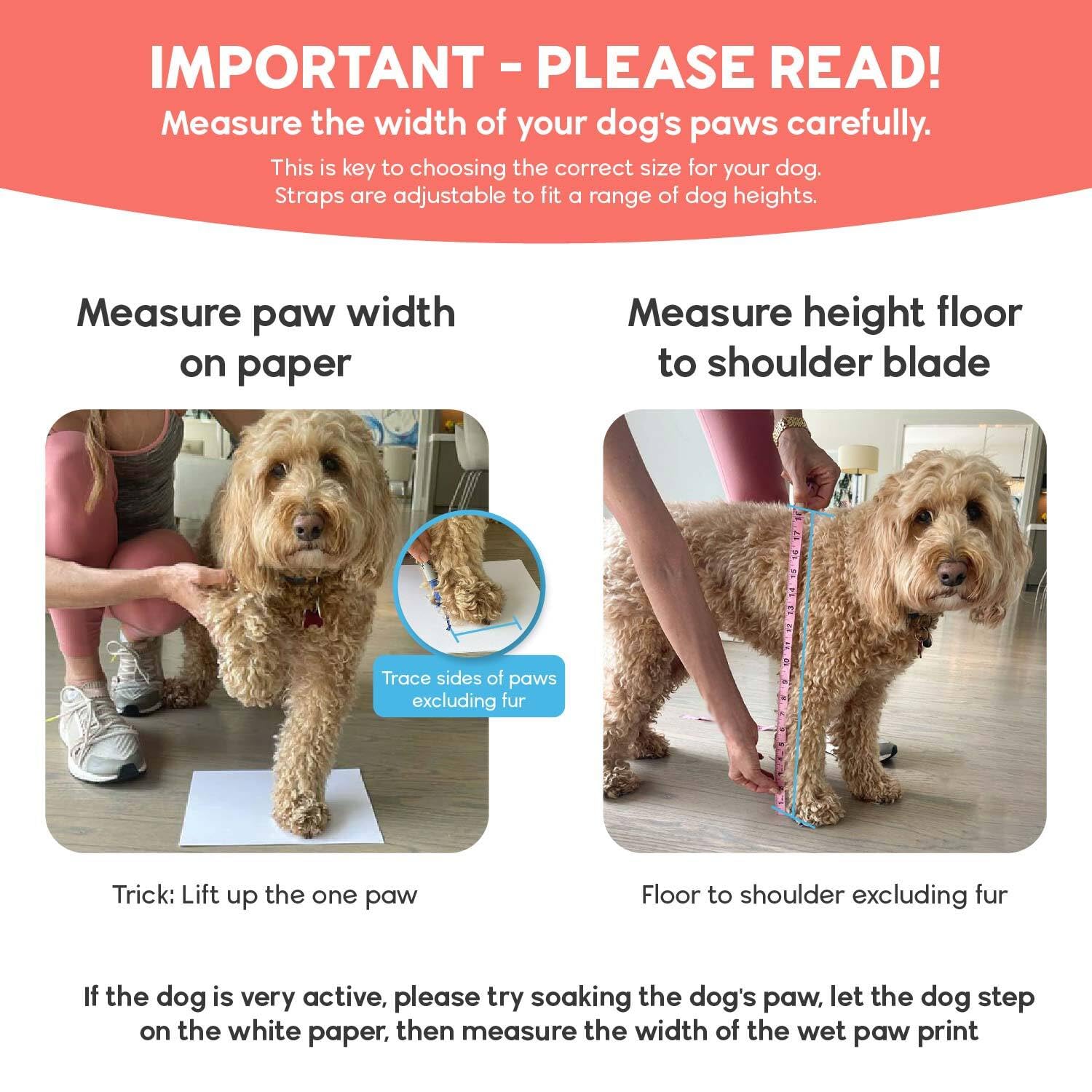 Walkee Paws Stay-On, Non-Slip Dog Socks To Prevent Licking Paws And Slipping On Hardwood Floors. Seen On Shark Tank, Never Lose