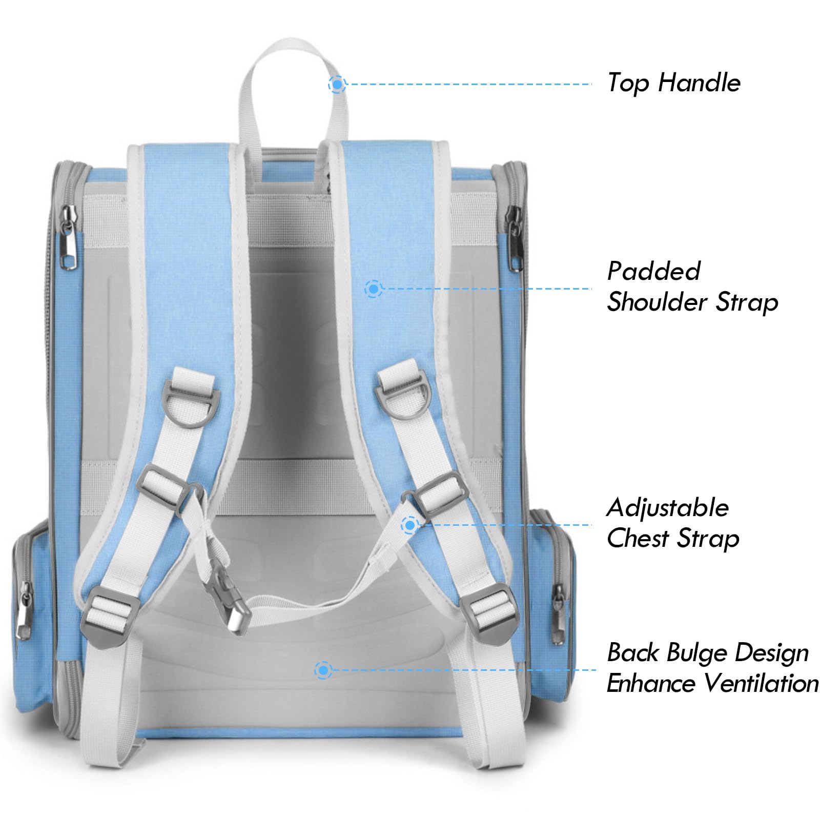 Cat Backpack Carrier, Large Pet Backpack With Kitten Wand Feather Toy For Medium Small Dog Cat Puppy Kitty Bunny Up To 15Lbs, Ve