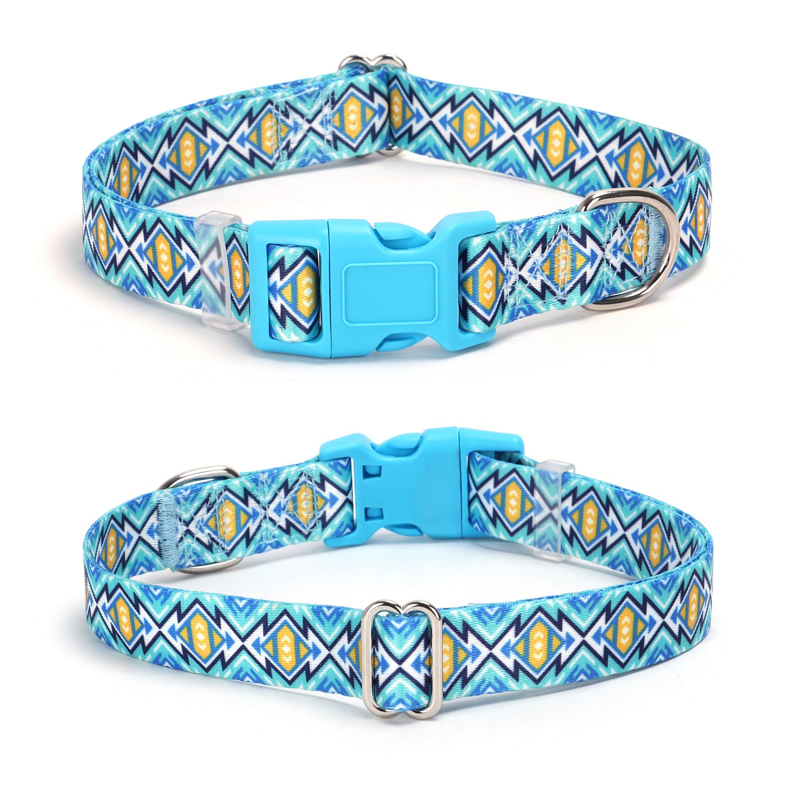 Boy Dog Collars for Medium Dogs, Western Boho Stylish Pattern Design Quick Release Buckle Soft Nylon Male Dog Collars Adjustable