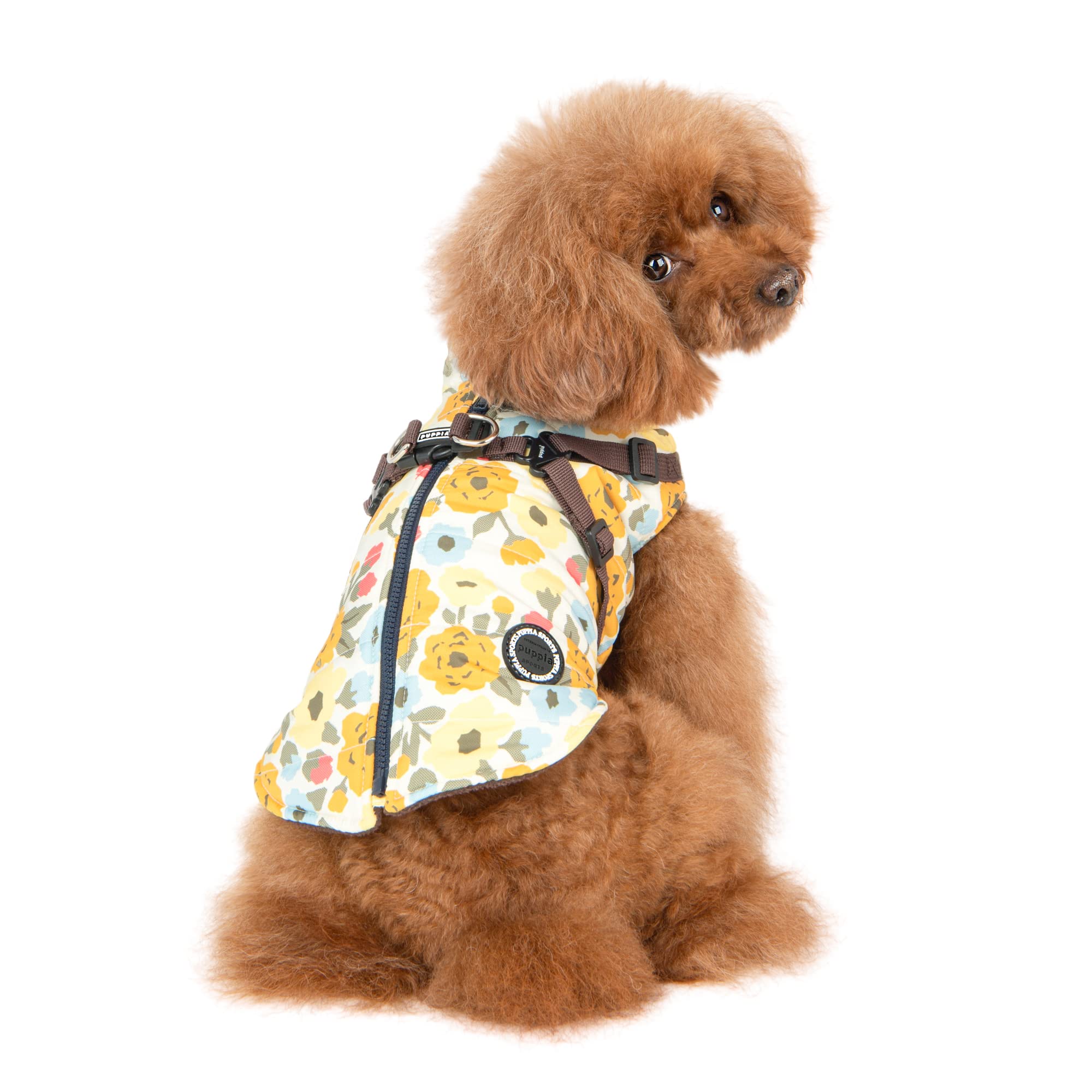 Puppia Alyssa Winter Dog Coat With Integrated Harness No Pull Cold Weather Waterproof Warm Fleece Back Zipper For Small & Medium