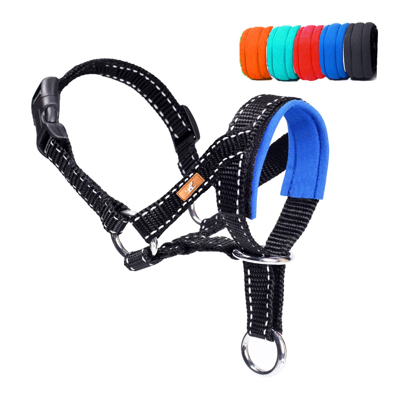 Dog Head Collar With Reflective Fabric, Adjustable Dog Head Harness To Prevent Pulling For Small Medium And Large Dogs(S, Blue)