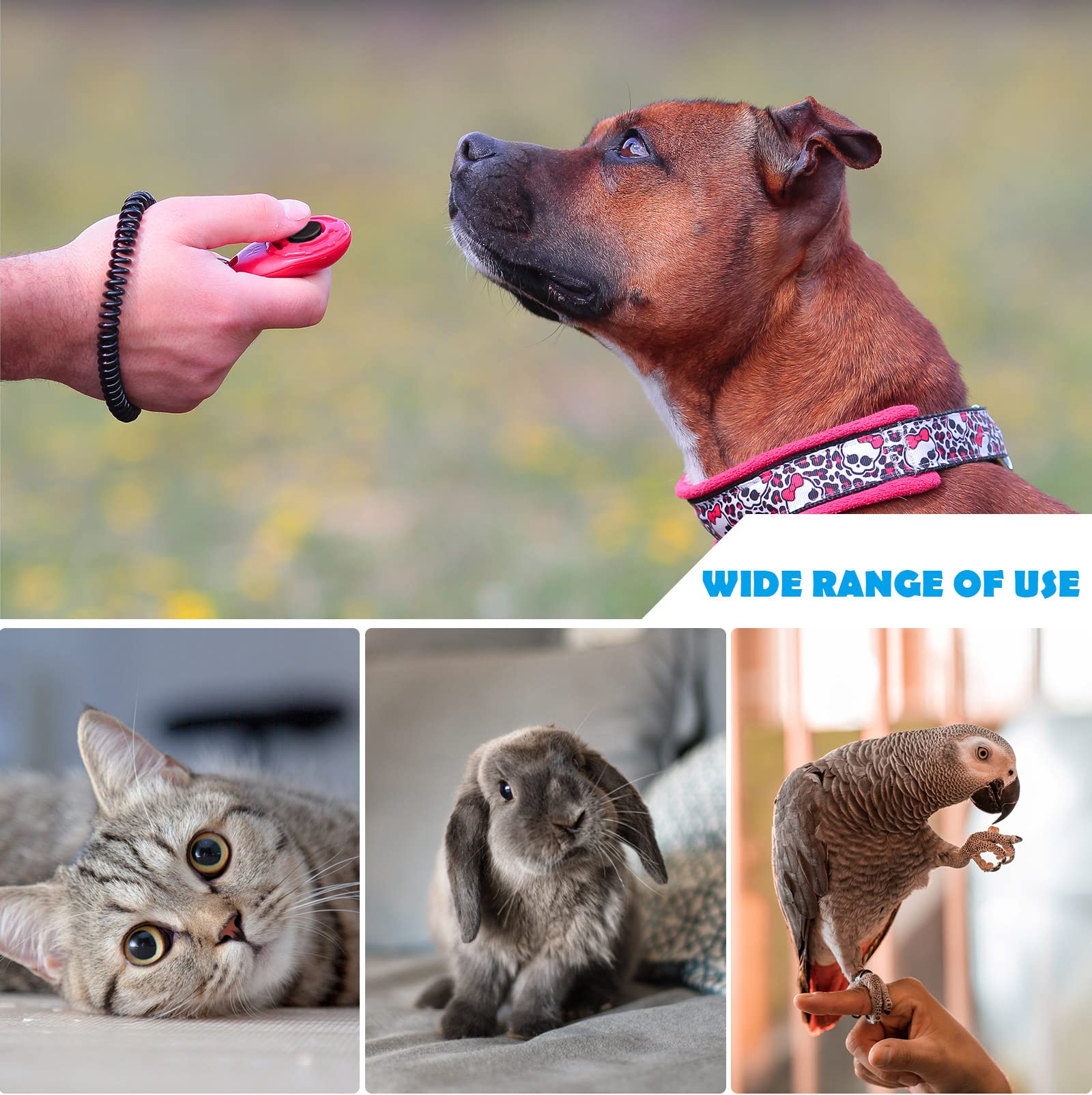 Dog Training Clicker with Wrist Strap - OYEFLY Durable Lightweight Easy to Use, Pet Training Clicker for Cats Puppy Birds Horses