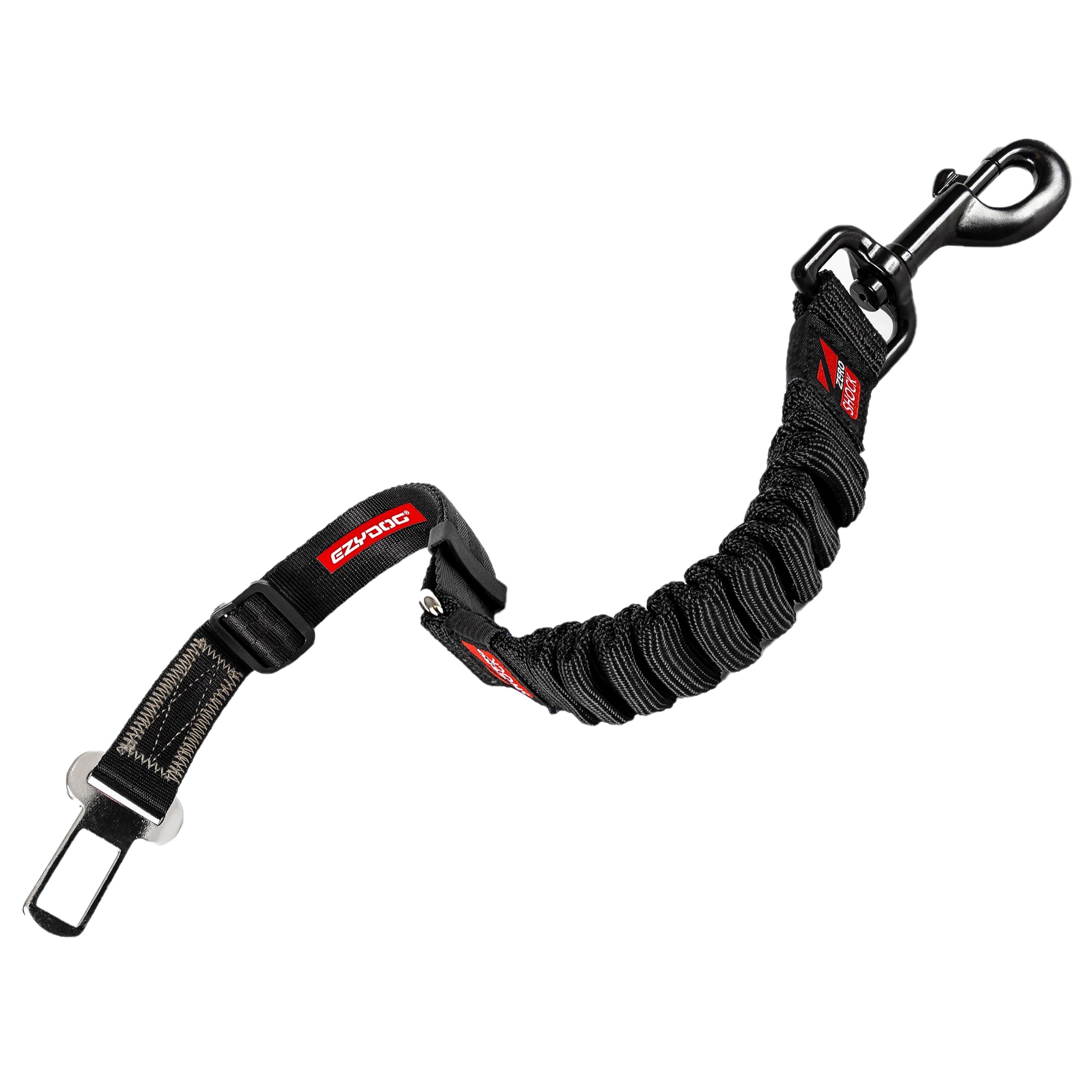 EzyDog Zero Shock Click - Shock Absorbing Dog Seat Belt Car Harness Attachment for Dogs - Adjustable Dog Restraints Seatbelts fo