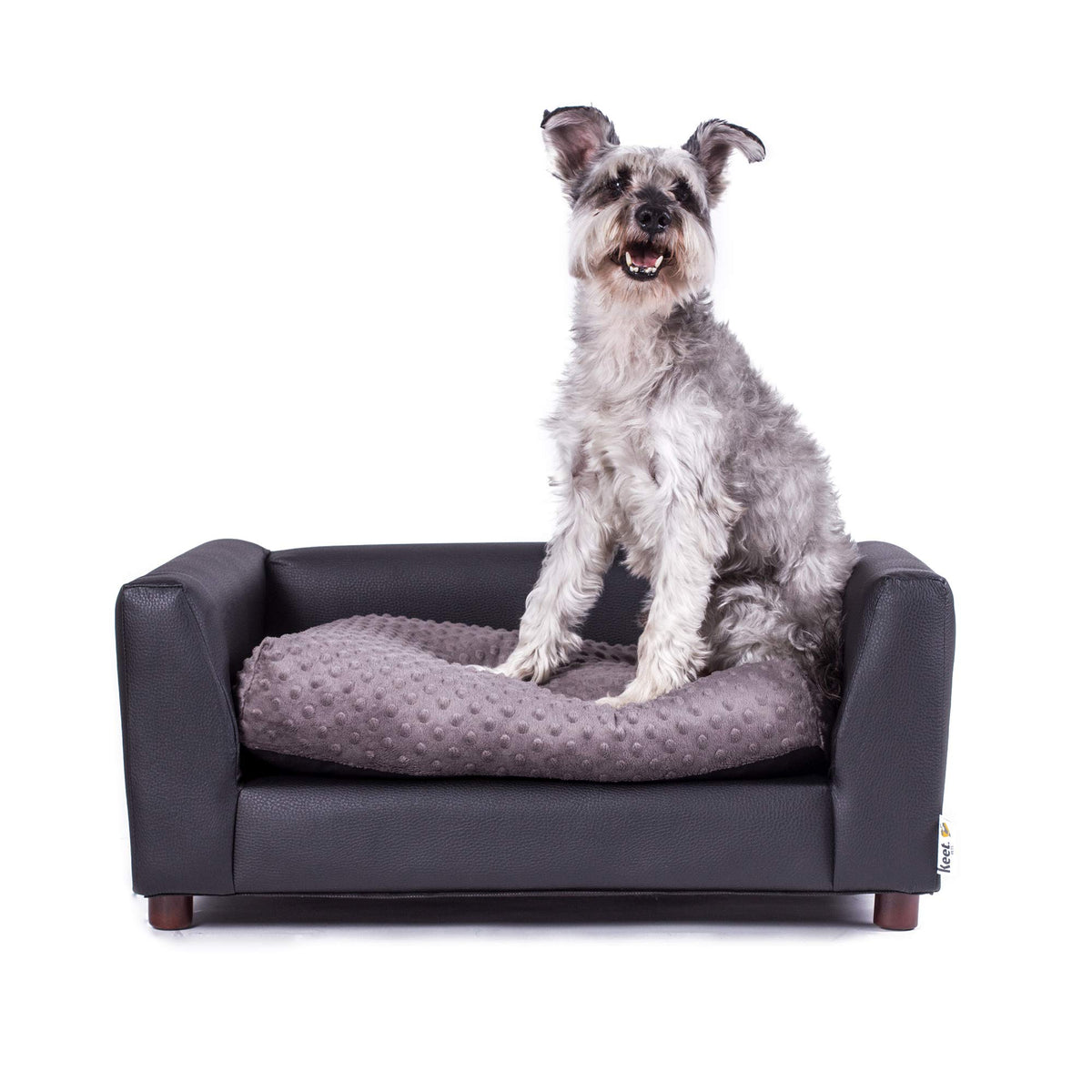 Keet Fluffy Deluxe Pet Bed, Charcoal, Medium