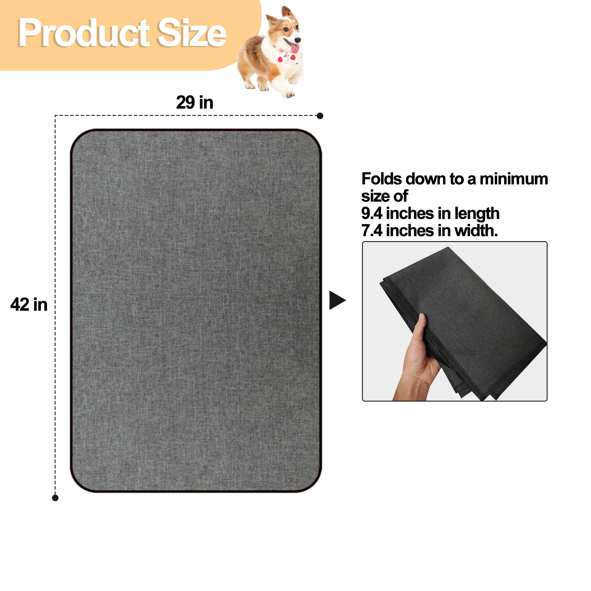 Ehzyaz Dog Crate Mat Liner, Washable Pee Pads For Dogs, Absorbs Urine, Non-Slip, Waterproof Under Dog Crate Mat Floor Protector,