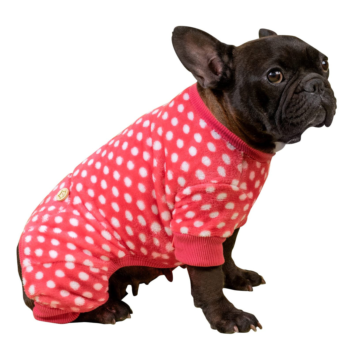 Kyeese Dog Pajamas Polka Dot Soft Material Stretchable Dog Pjs For Medium Large Dogs Onesie Soft Velvet Red