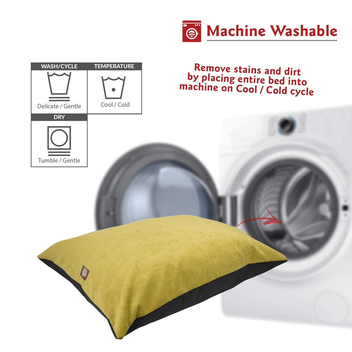 Majestic Pet Rectangle Large Dog Bed Washable – Non Slip Comfy Pet Bed – Dog Crate Bed Super Value Pillow Dog Bed – Dog Kennel Bed For Sleeping - Dog Bed Large Breed 46 X 35 Inch – Villa Apple