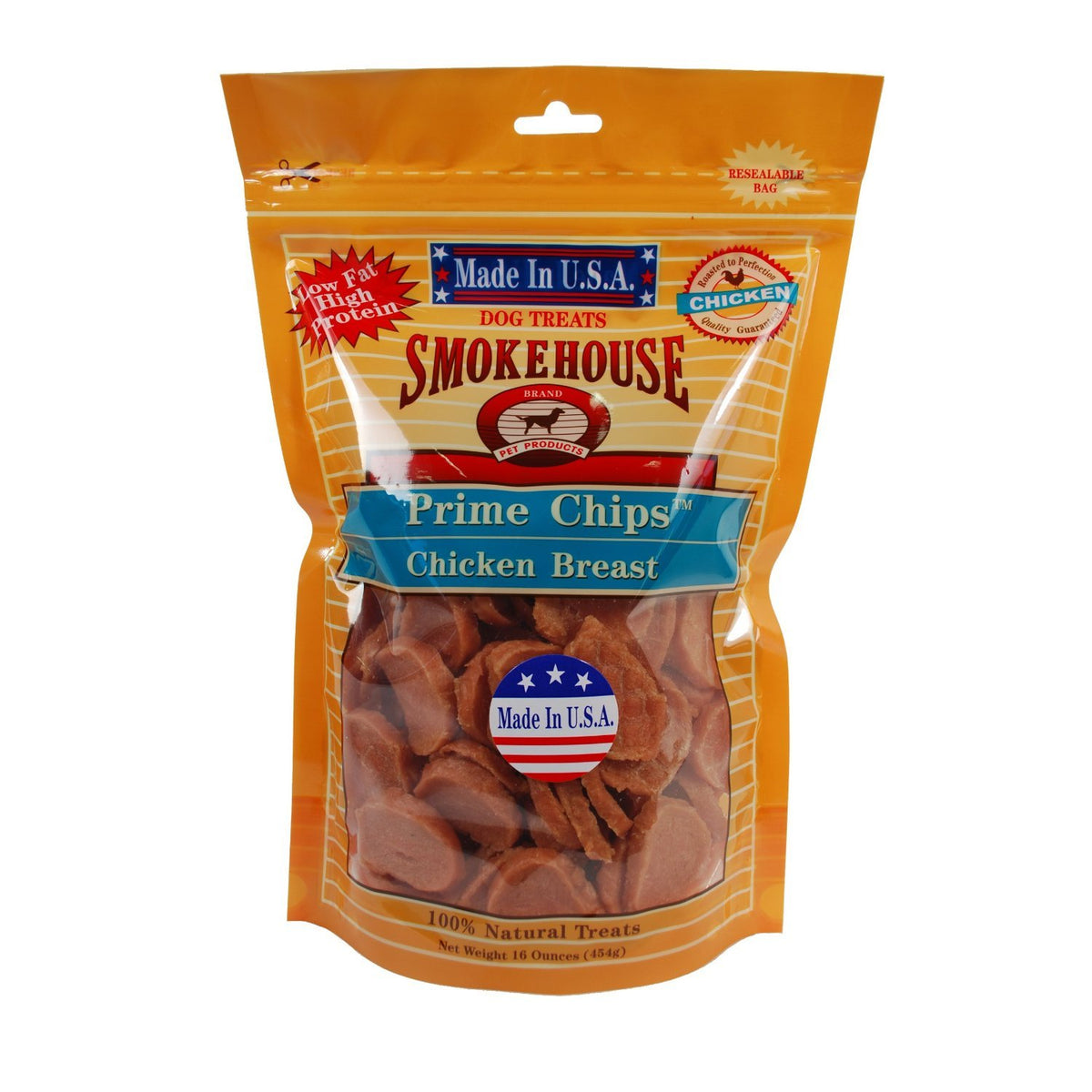 Smokehouse 100-Percent Natural Prime Chips Chicken Dog Treats, 16-Ounce