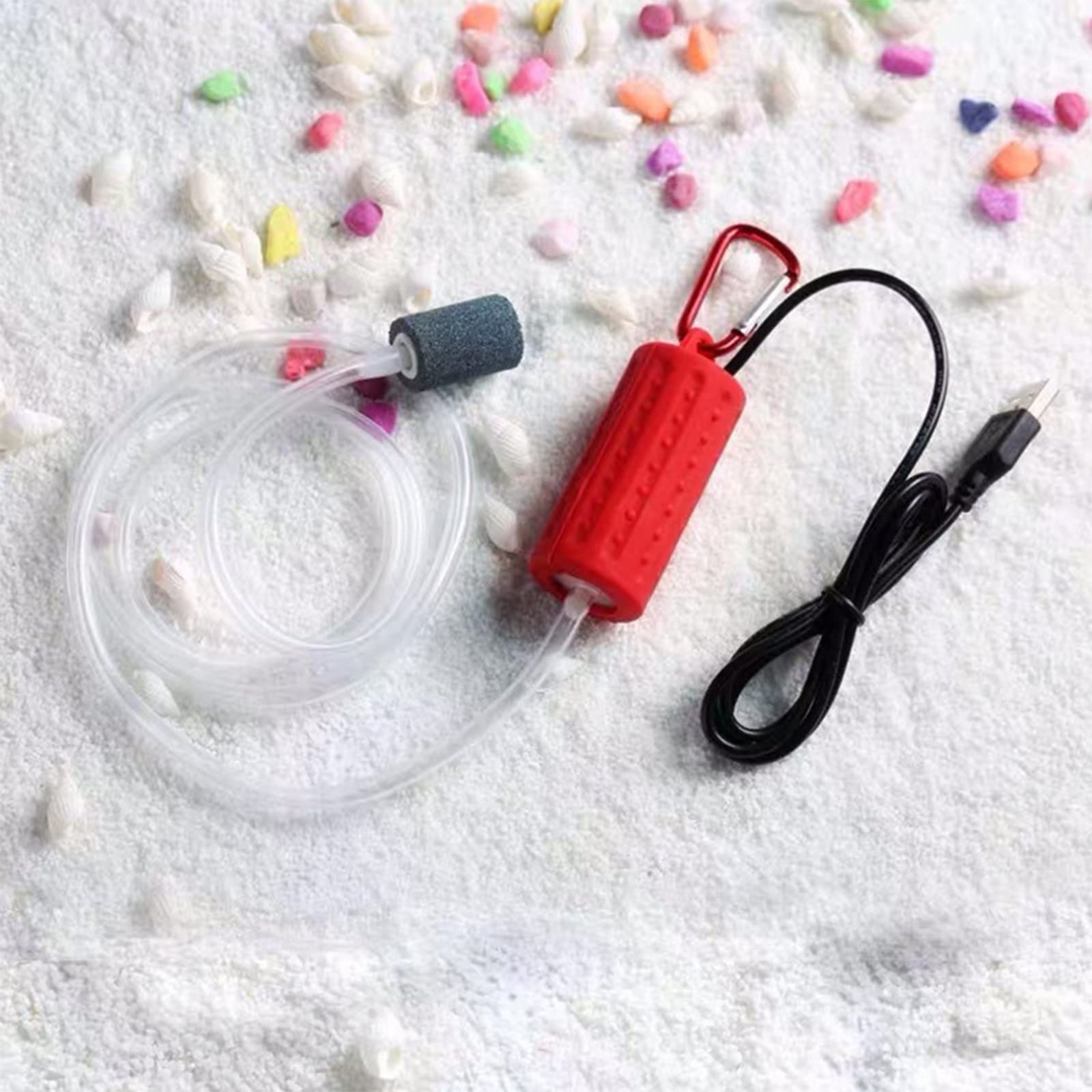 Aquarium Air Pump Mini USB Fish Tank Oxygen Air Pump Portable Ultra Silent Air Aerator Pump Energy Saving Oxygen Bubbler with Ai