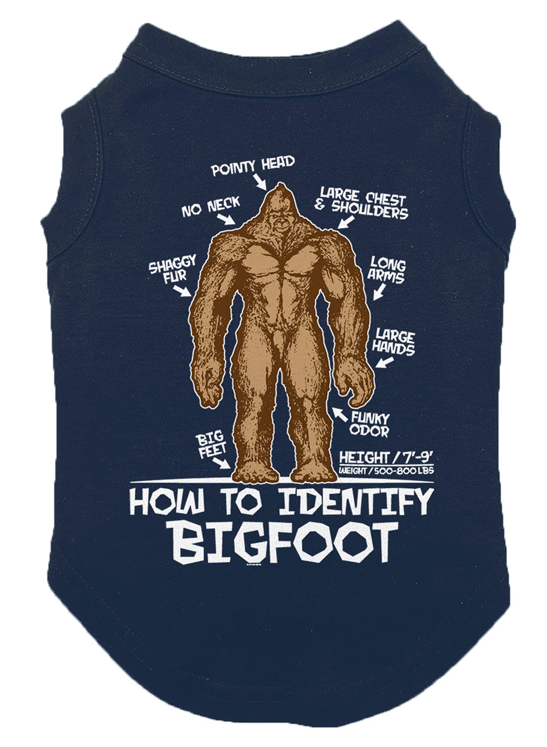 How To Identify Bigfoot - Dog Shirt (Navy, X-Small)