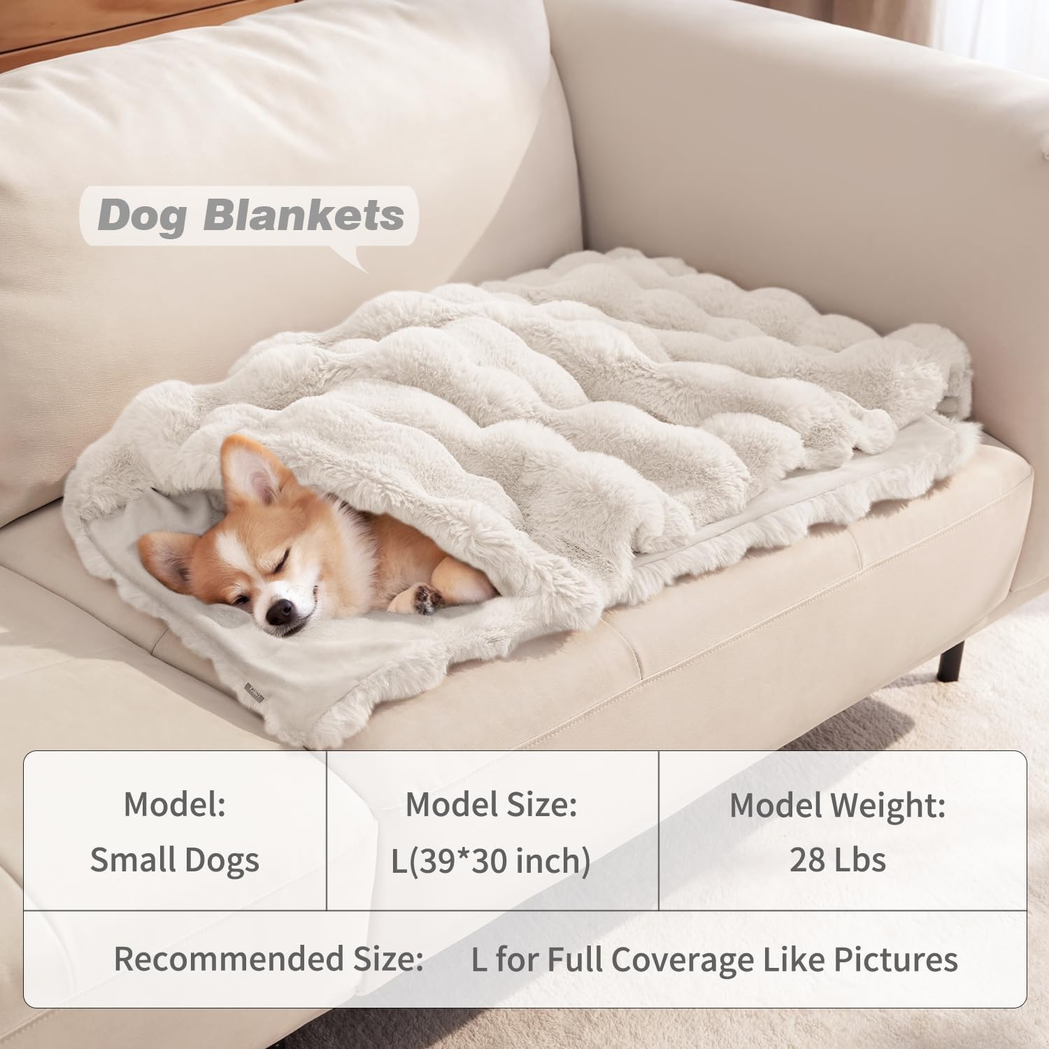 SOMAHE Dog Blanket Ultra Soft Fuzzy Faux Fur Cat Blankets for Indoor Cats Faux Fur Machine Washable Reversible Pet Throw Protect