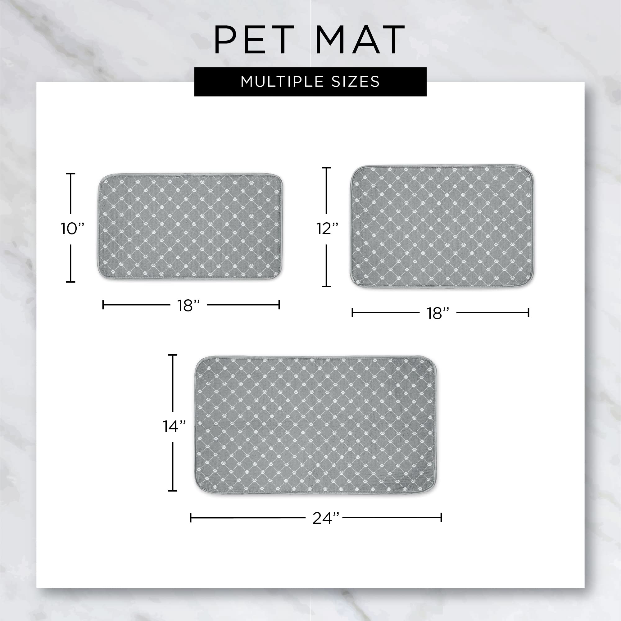 GREEN STRIPE EMBROIDERED PAW PET MAT SMALL