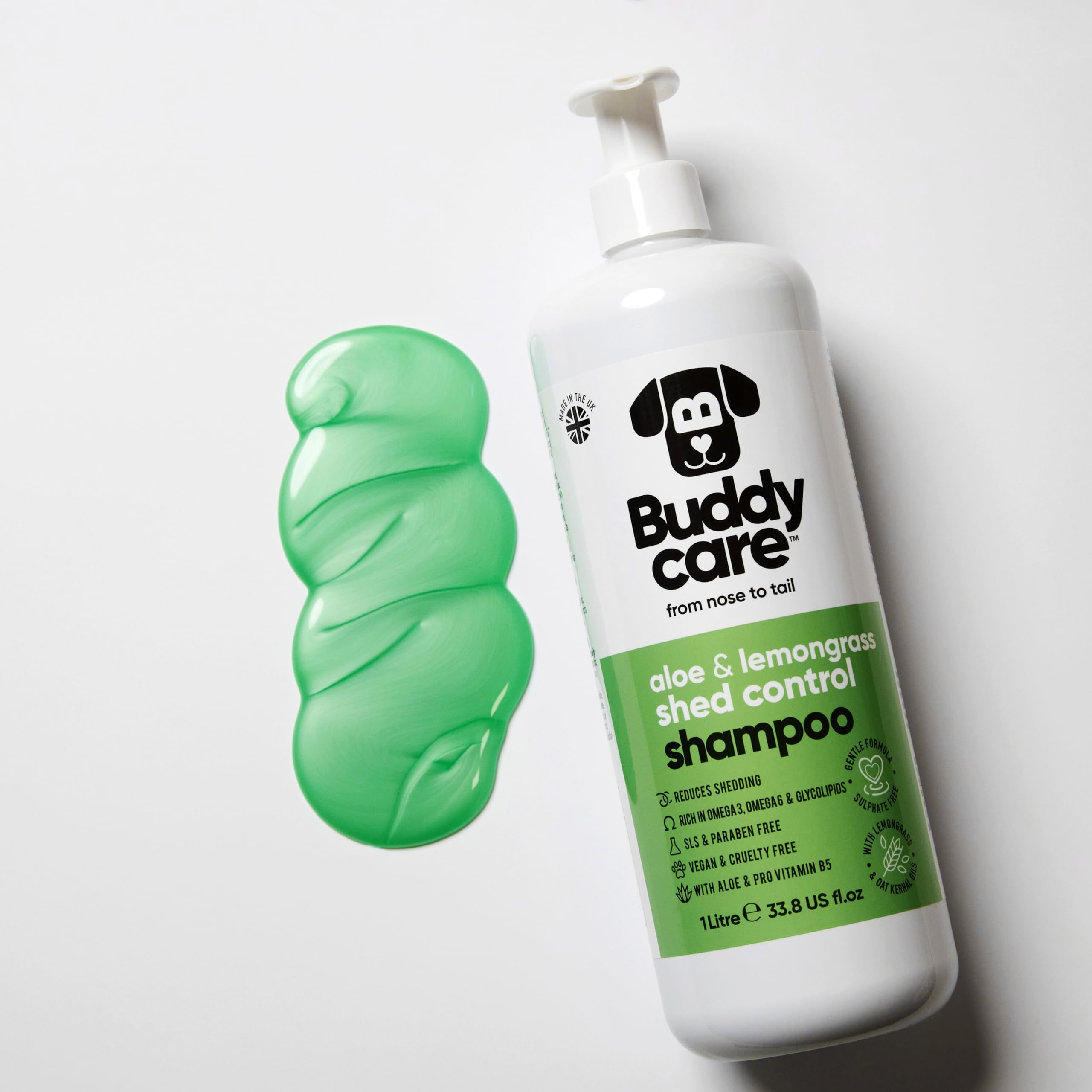 Shed Control Dog Shampoo By Buddycare | Aloe & Lemongrass Scented | With Aloe Vera And Pro Vitamin B5 (33.8Oz)
