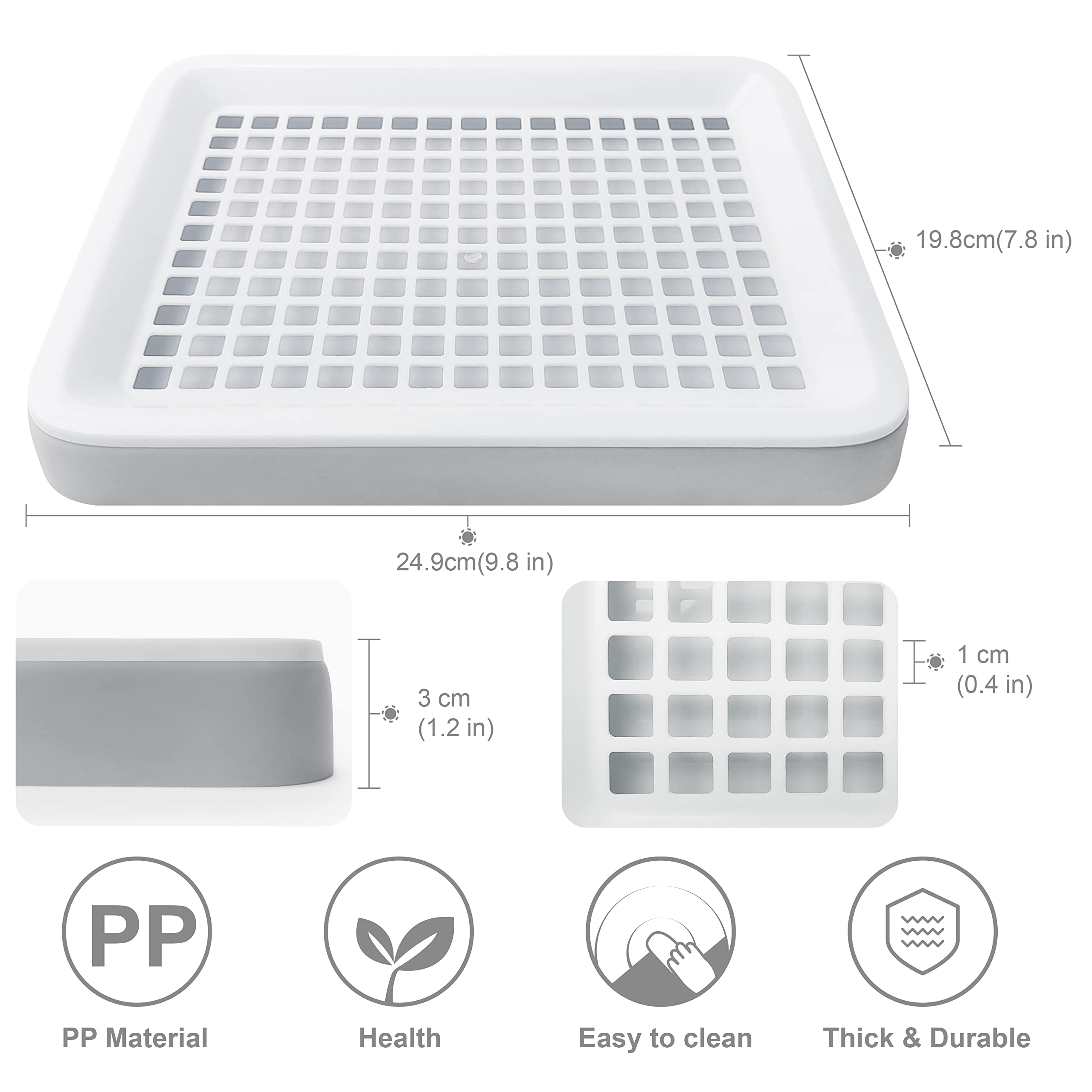 Generic Guinea Pig Toilet, Small Animal Potty Trainer Corner, Square Rat Litter Bedding Box With Small Broom, Dustpan, Small Pet Litter Toilet For Guinea Pigs, Chinchilla, Ferret,Galesaur…