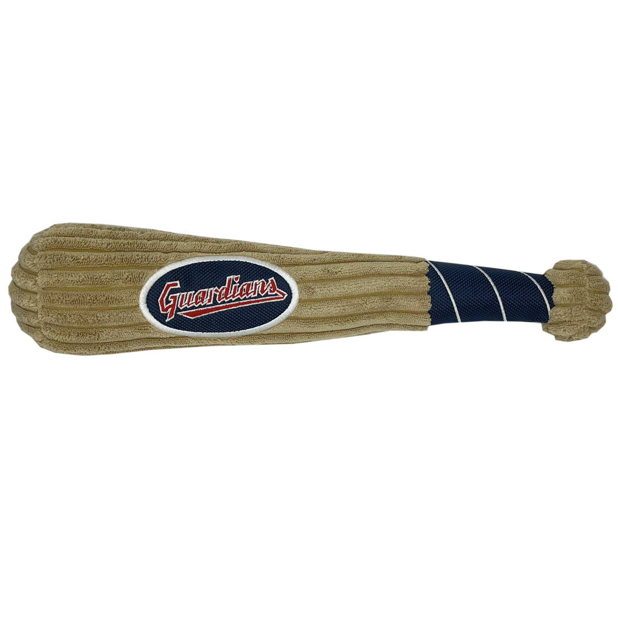 Mlb Cleveland Guardians Baseball Bat Toy For Dogs & Cats. Soft Corduroy Plush Dog Toy With Inner Squeaker, Mlb Chew Toys For Dog