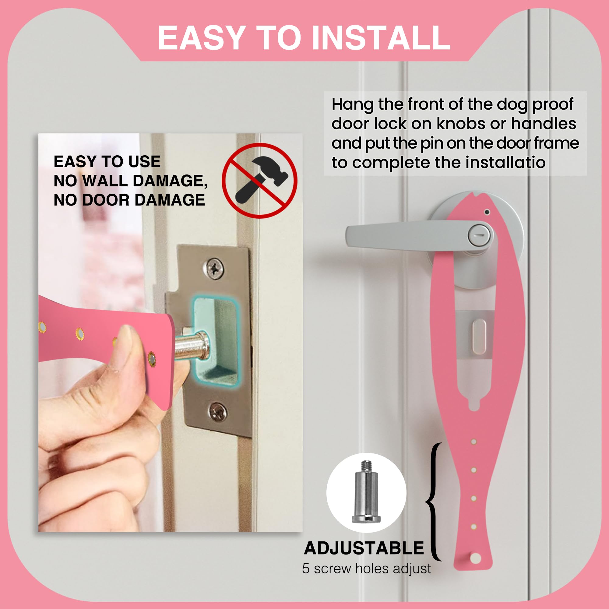 MOMOGA Cat Door Holder Latch Larger Adjustable Cat Door Alternative Fast Latch Strap Let Cats in and Keeps Dogs Out of Litter &